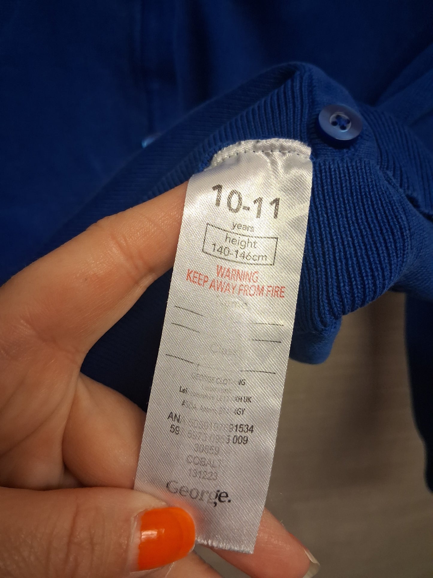 George Girls Blue V Neck Cardigan Age 10-11 Years