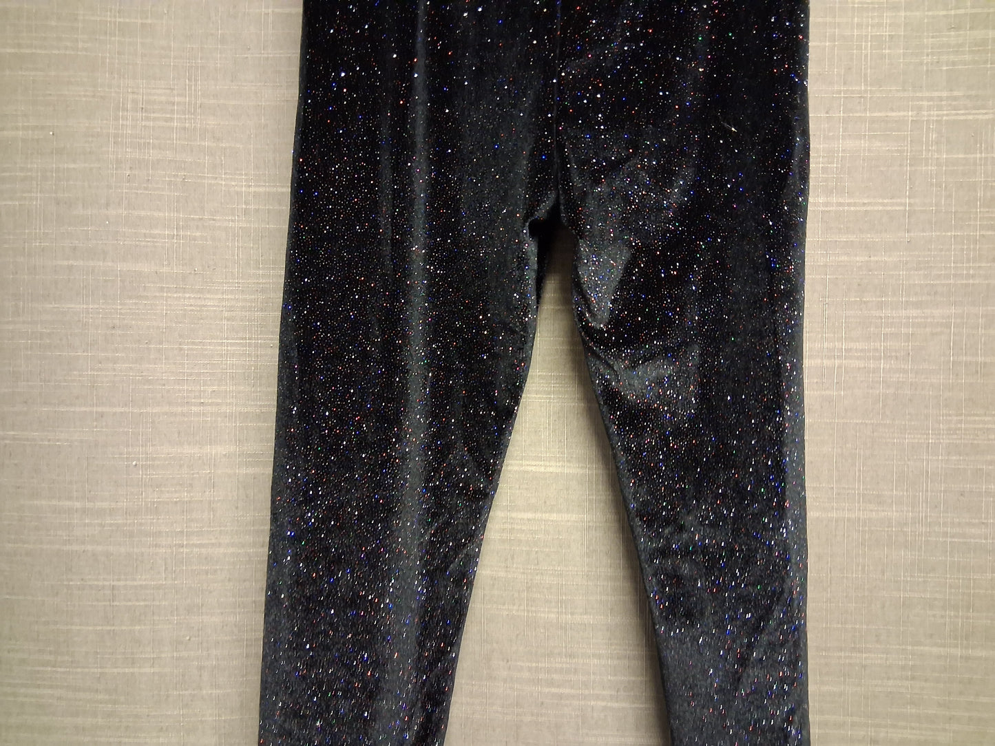 Next Black Velour Glitter Leggings Age 9 Years Stretchy