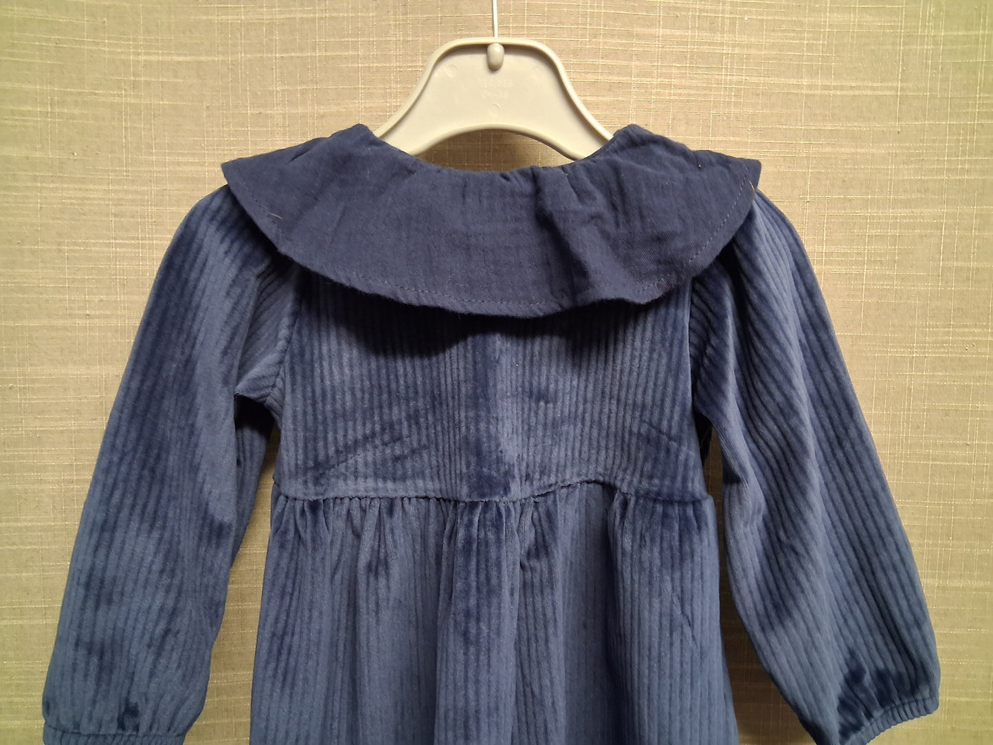 George Blue Velour Peter Pan Collar A Line Dress Age 9-12 Years