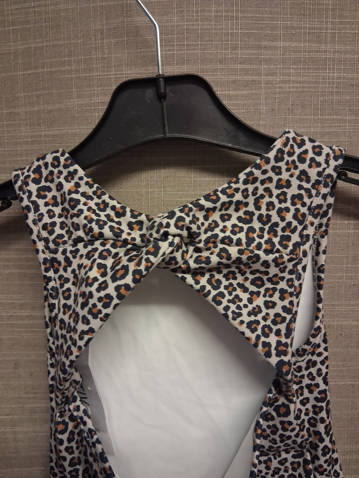 F&F Girls Leopard Print Cut Out Back Crop Top Age 7-8 Years New