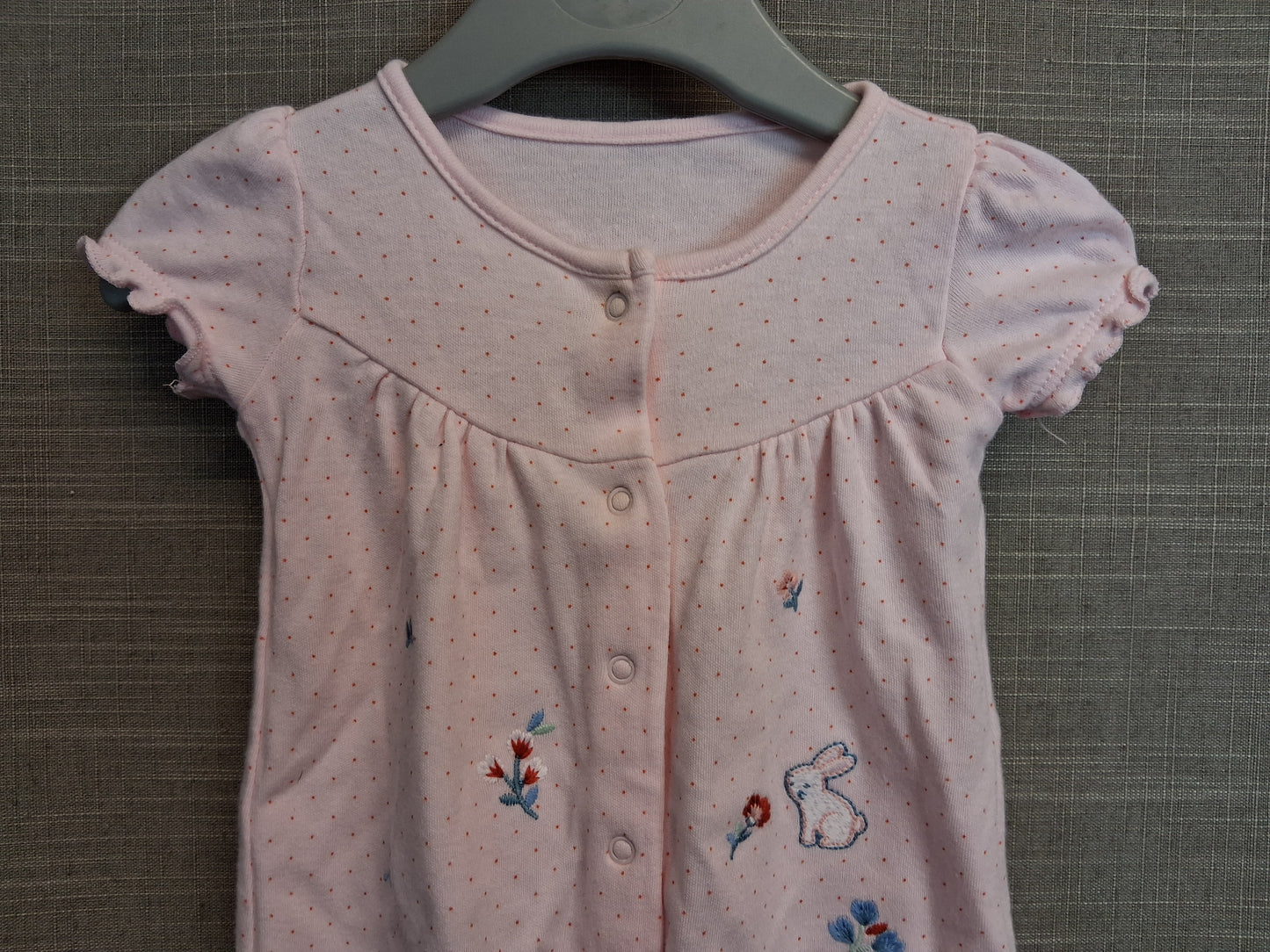 Baby Girl Jersey Pink Bunny Summer Romper Age Newborn