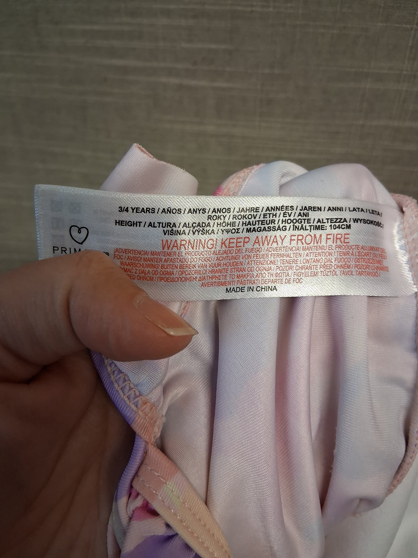 Primark Girls Pink Floral One Piece Swimsuit Age 3-4 Years