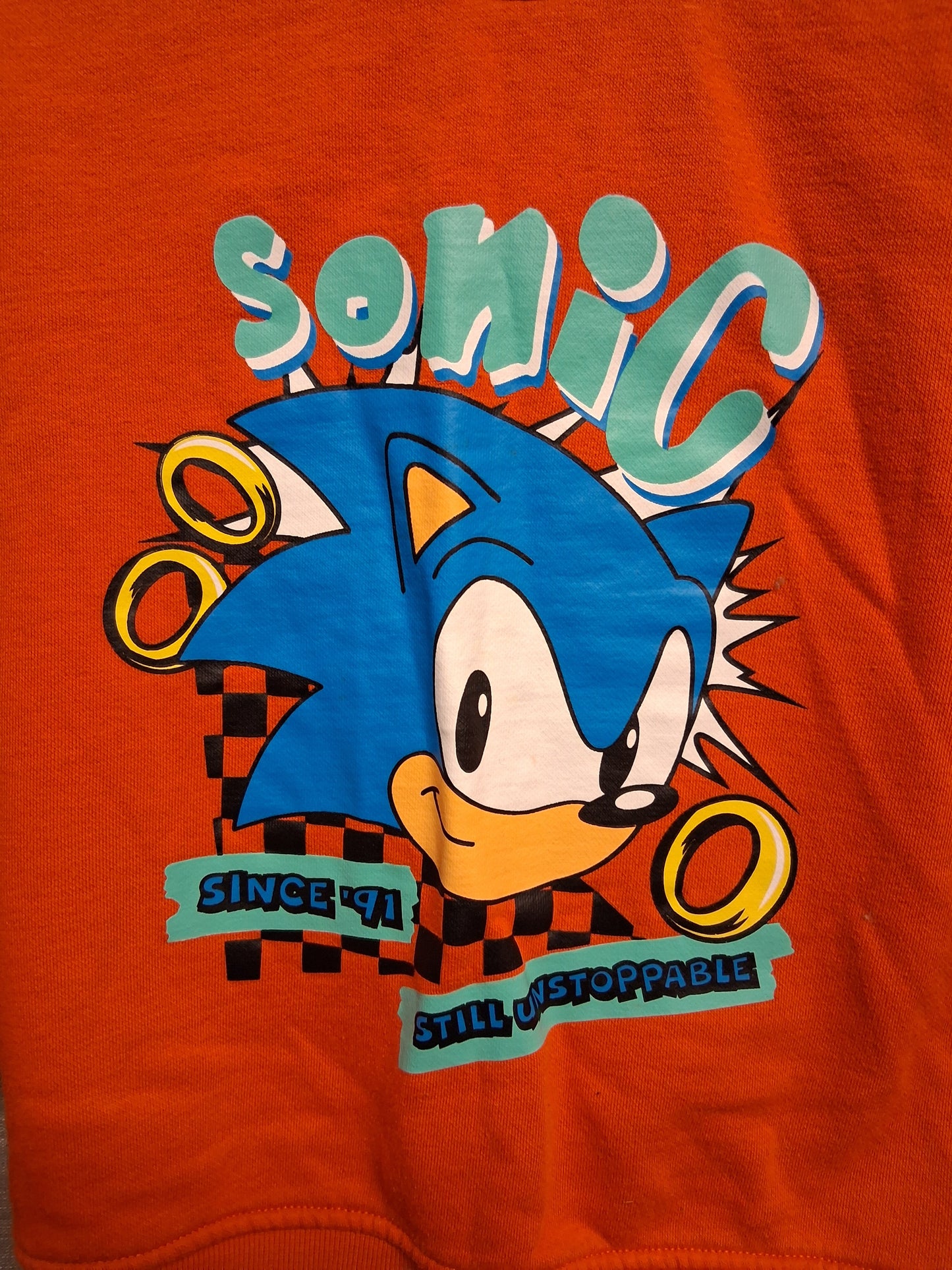 Primark Sonic The Hedgehog Sweater Orange Age 6-7 Years