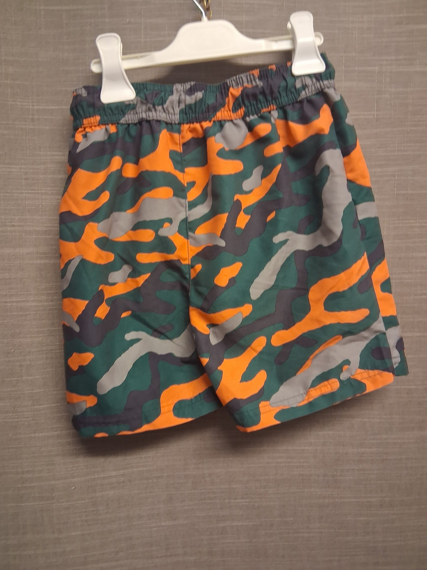 George Boys Green Orange Camouflage Swim Shorts Age 8-9 Years