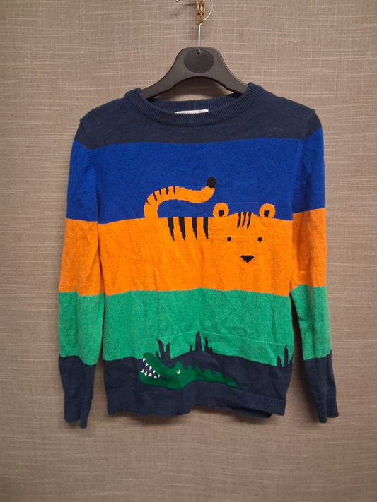 H&M Boys Mulitcolour Tiger & Crocodile Sweater Jumper Age 6-8 Years