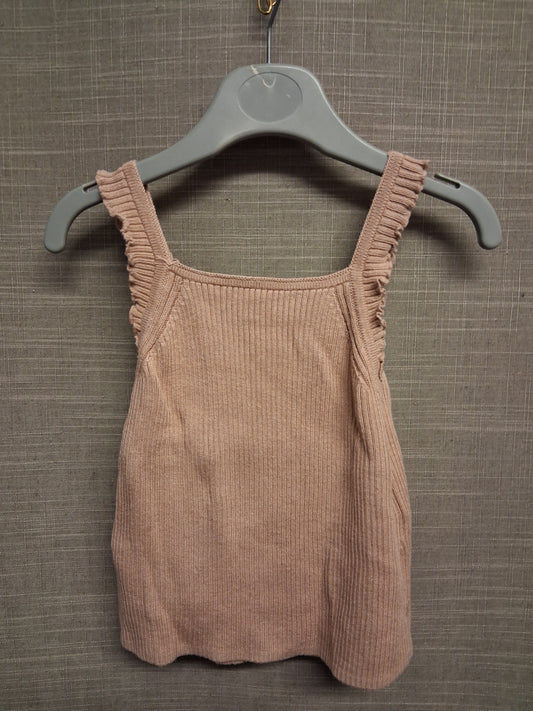Zara Girls Beige Pink Vest Tank Top Age 2-3 Years
