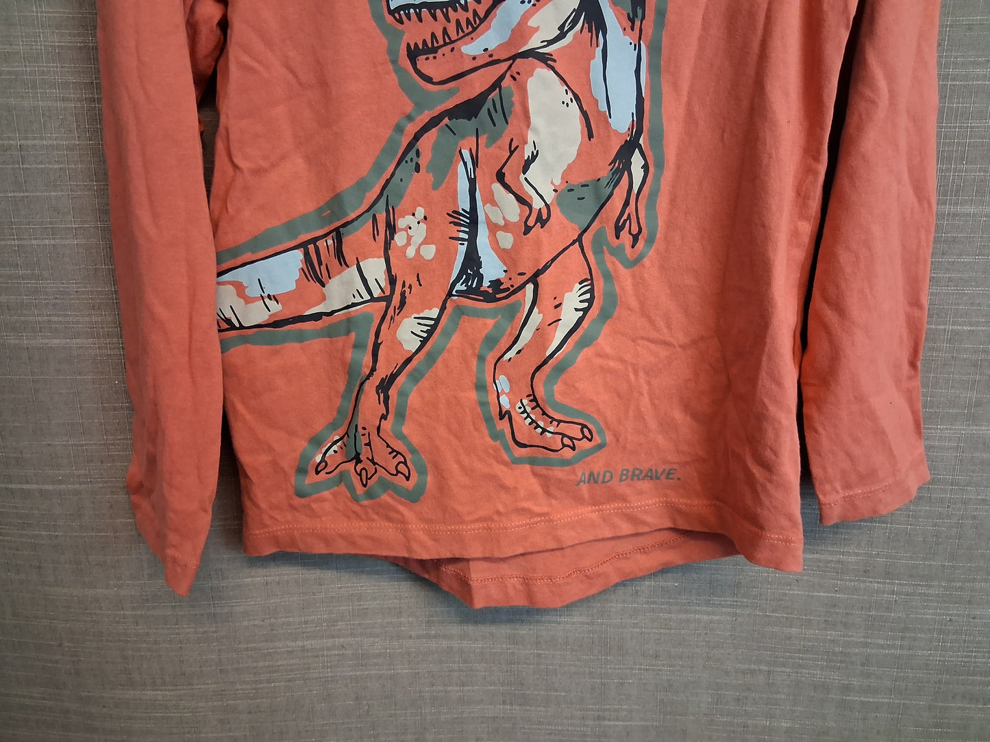 Nutmeg Long Sleeve Orange Dinosaur T-Shirt Age 8-9 Years