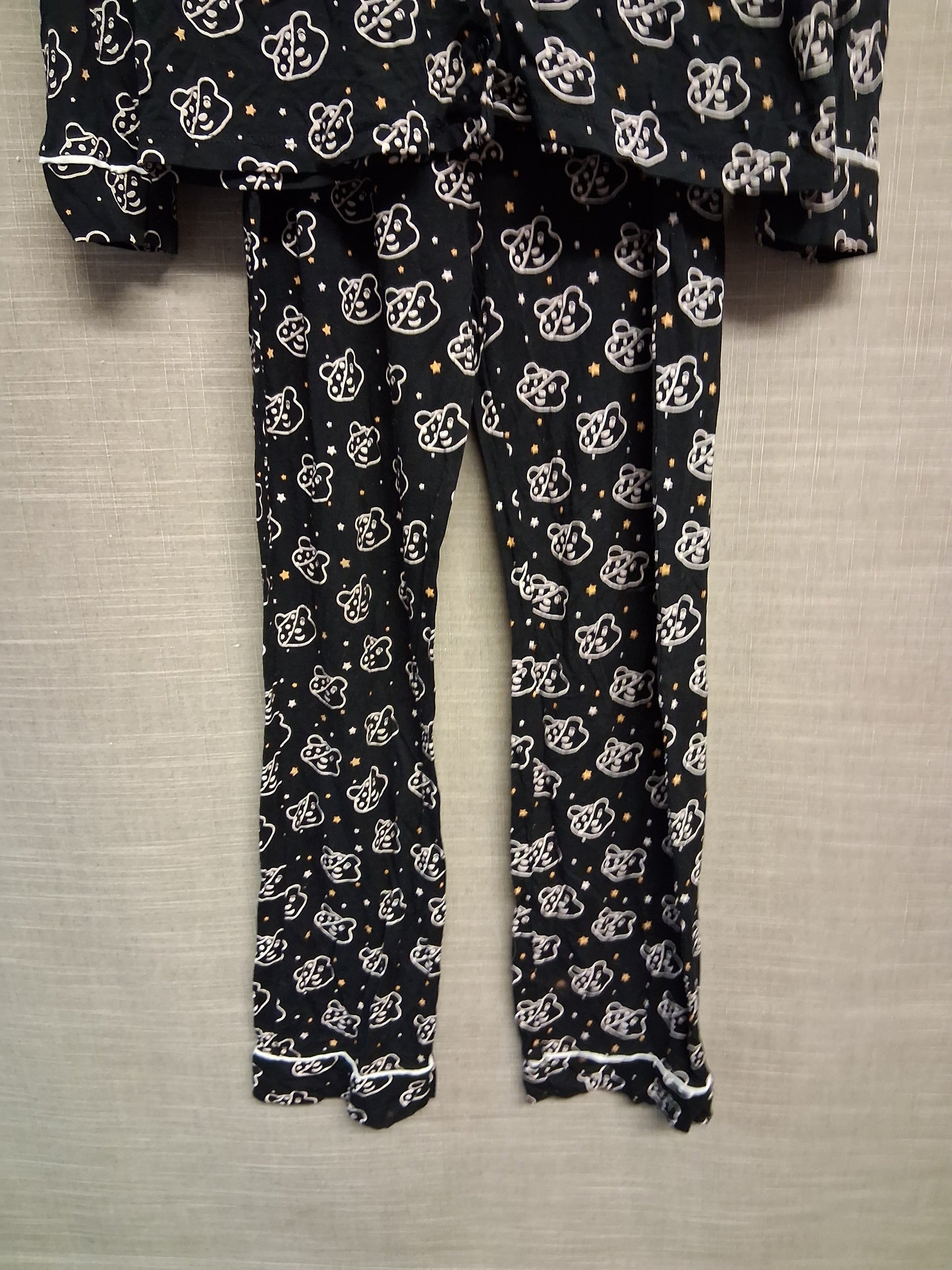 George Girls Black "Pudsey" Children in Need Pyjamas PJs 2 Piece Set Age 9-10 Years