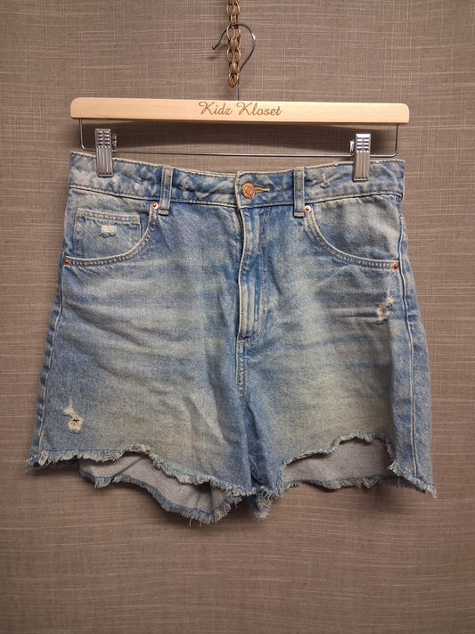 H&M Girls Blue Distressed Denim Shorts Age 14 Years