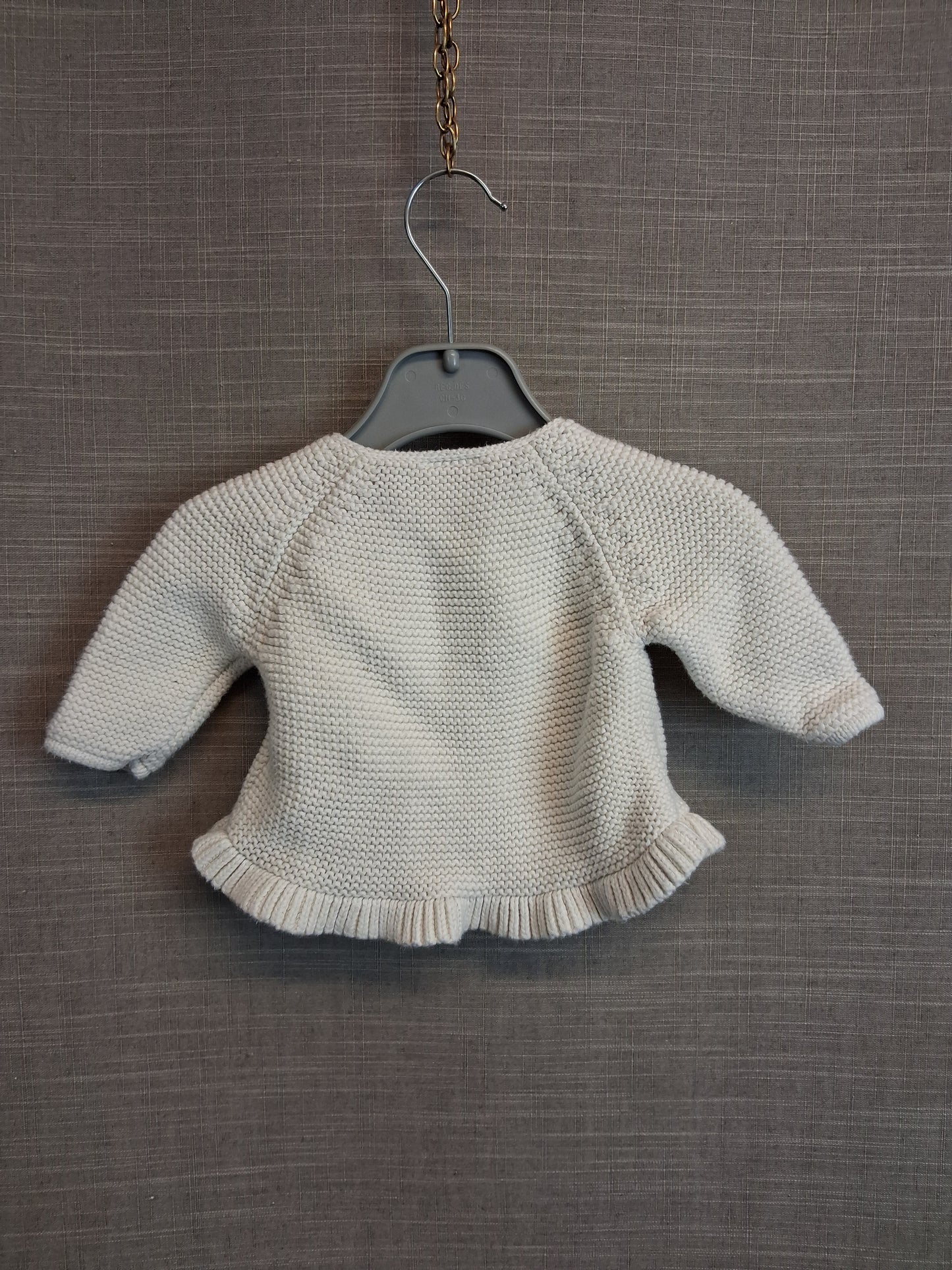 Next Girls White Knitted Cardigan Age 0-3 Months