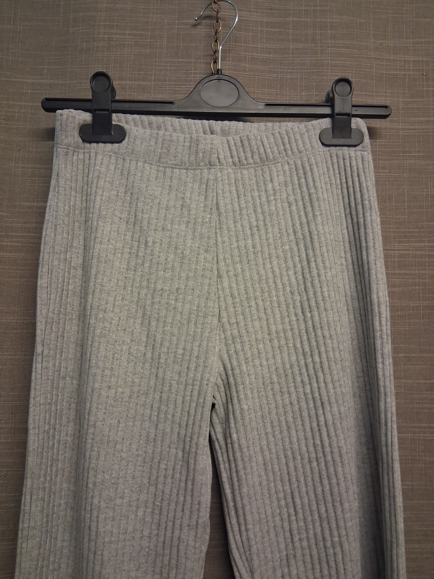 F&F Leggings Girls Grey Ribbed Slight Bootcut Age 14-15 Years