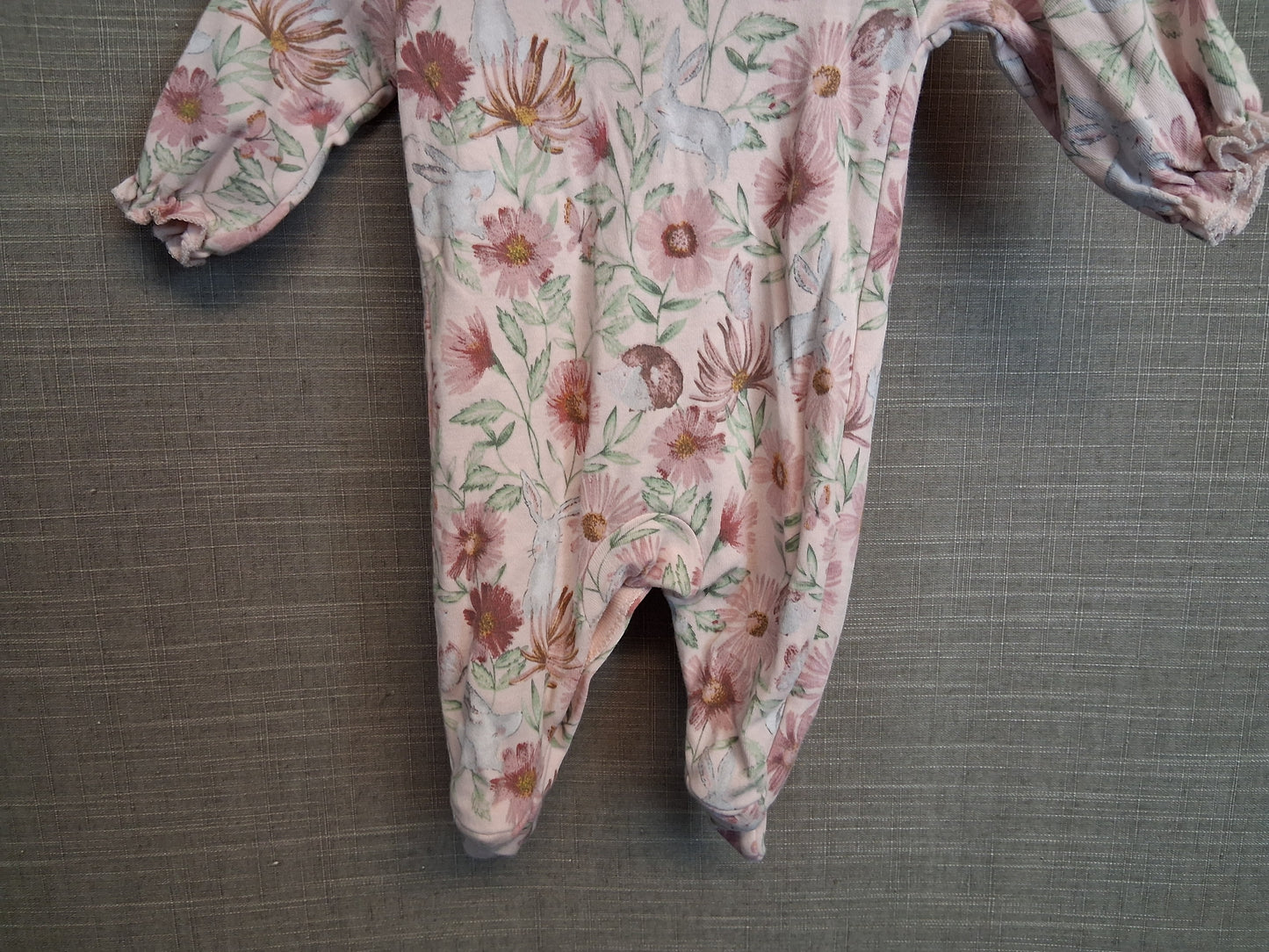 Next Girls Pink Floral Wildlife Sleepsuit Age Tiny Baby