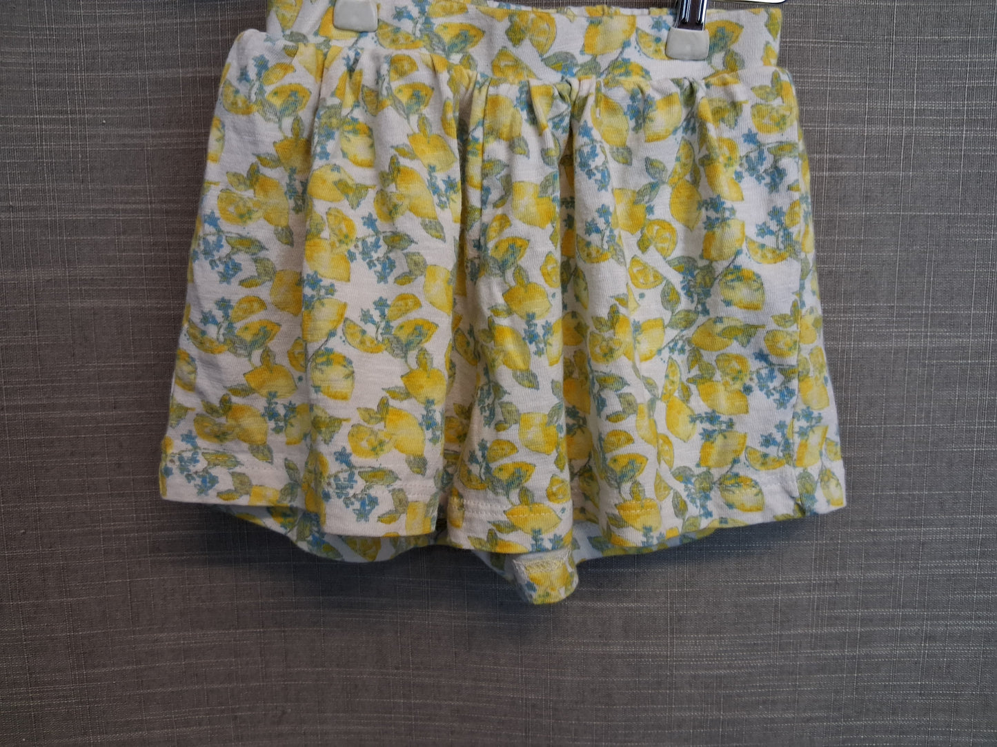 Next Girls Yellow Lemon Print Jersey Shorts Age 6-9 Months