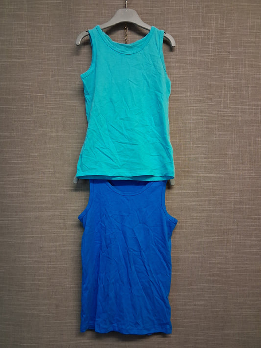 F&F Boys Vest Tank Tops Set of 2 Blue Multicolour Age 5-6 Years