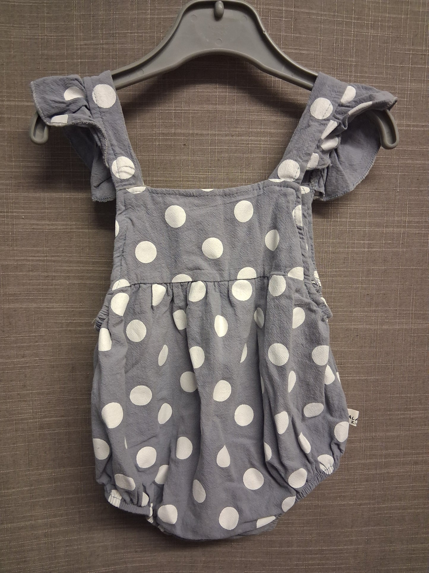 Shein Girls Grey Spotty Romper Dungarees Age 9-12 Months