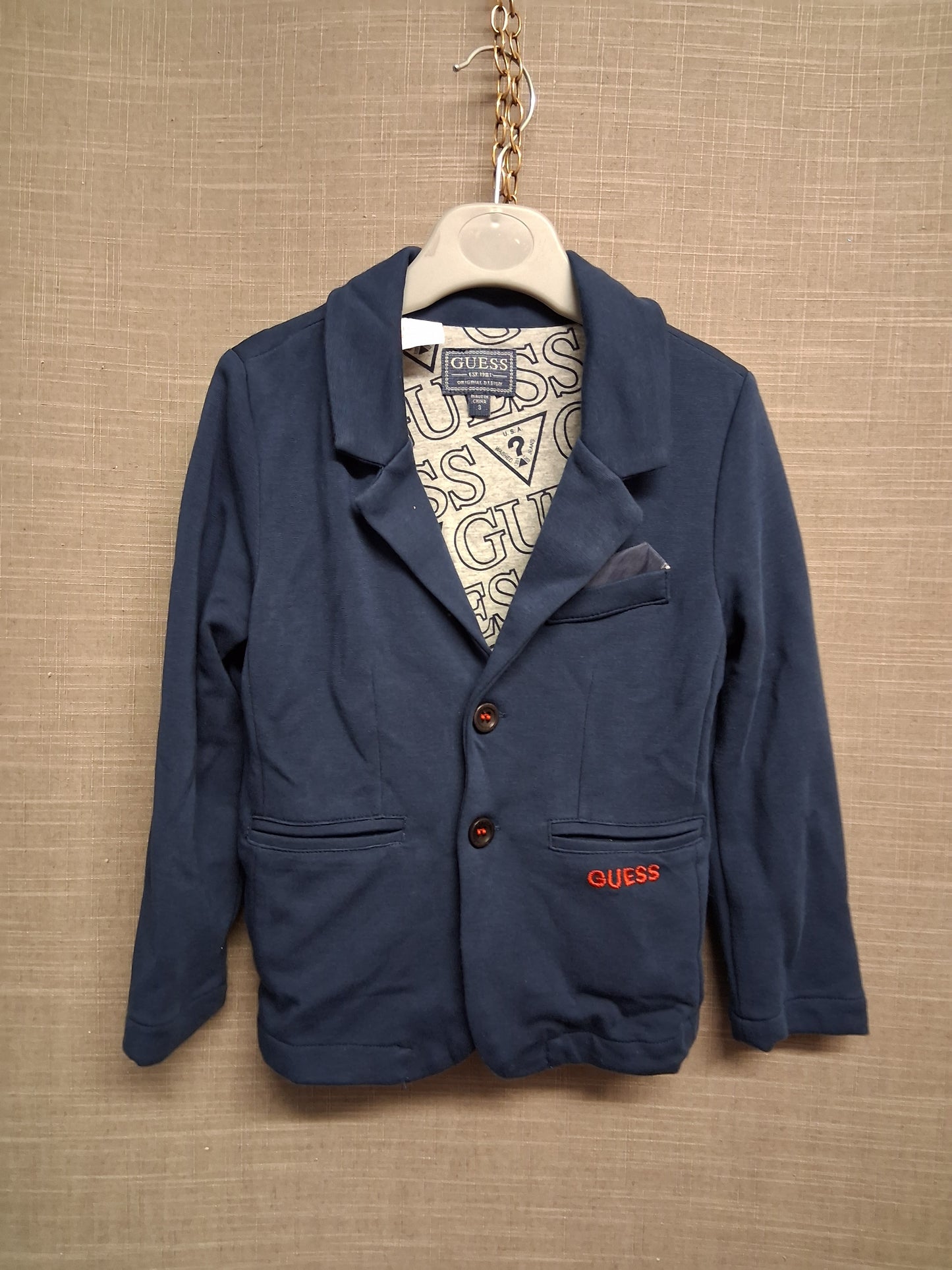 Guess Boys Blue Jersey Blazer Jacket Age 3 Years