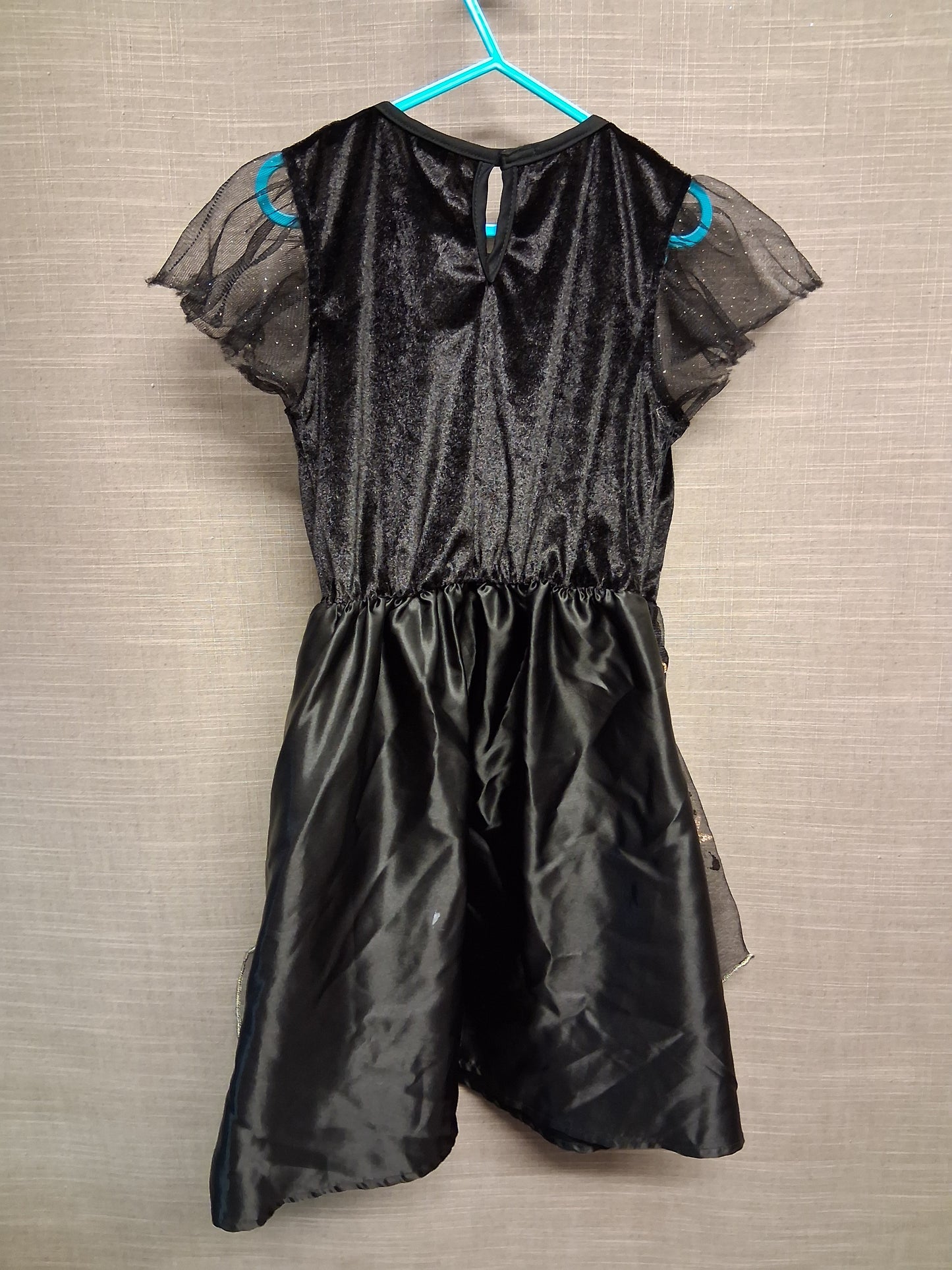 George Girls Halloween Witch Costume Black & Gold Age 7-8 Years