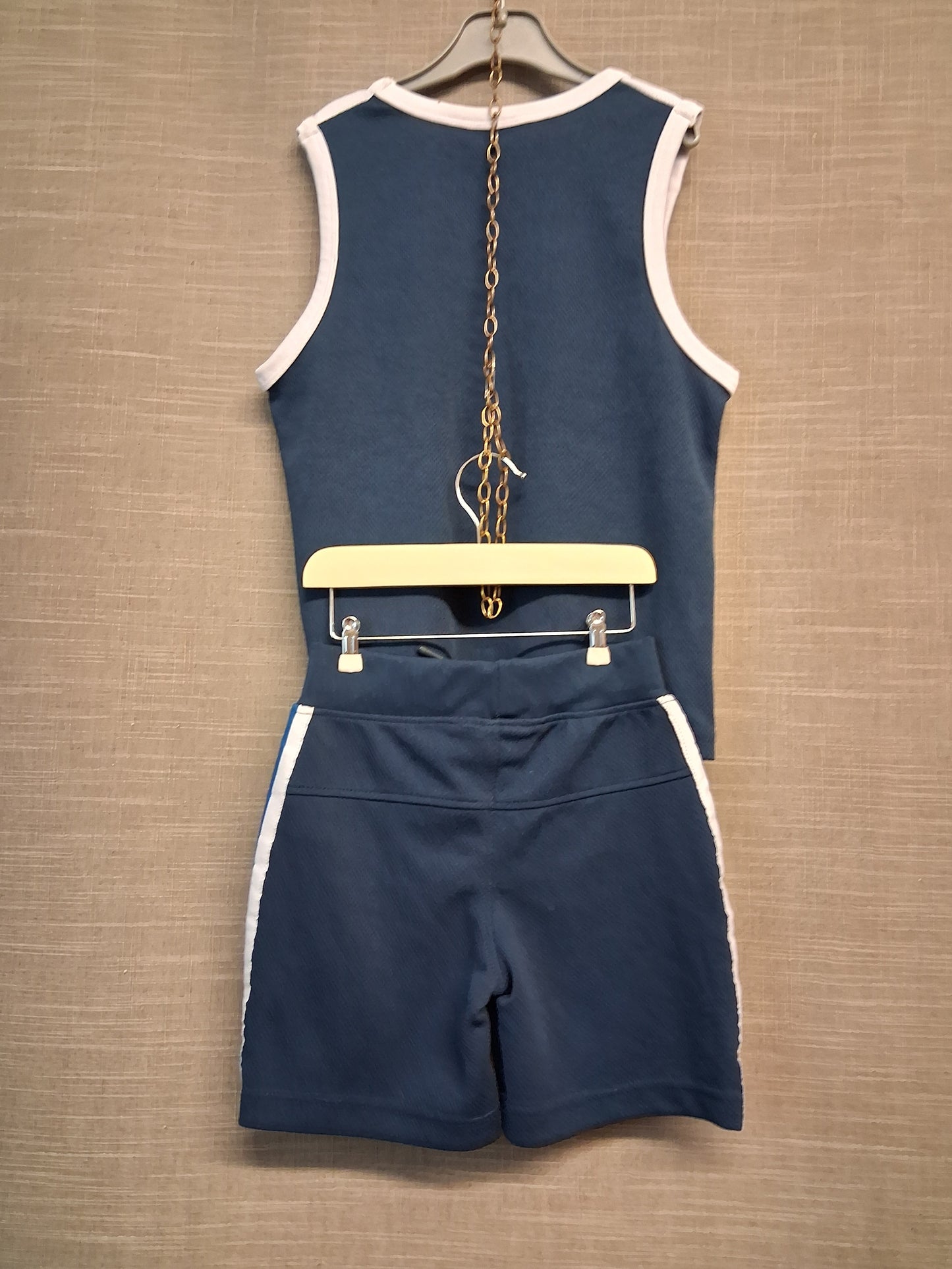 Mckenzie Boys Blue 2 Piece Set Basketball Style Shorts Vest Top