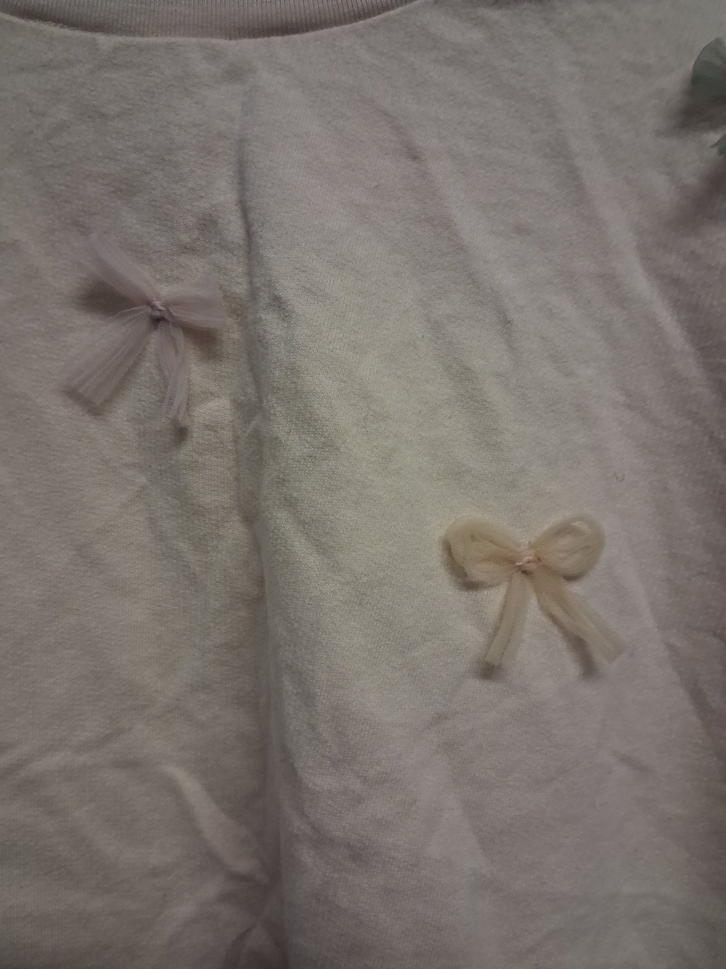 Next Girls Beige 3D Bow Short Sleeve T-Shirt Age 8 Years