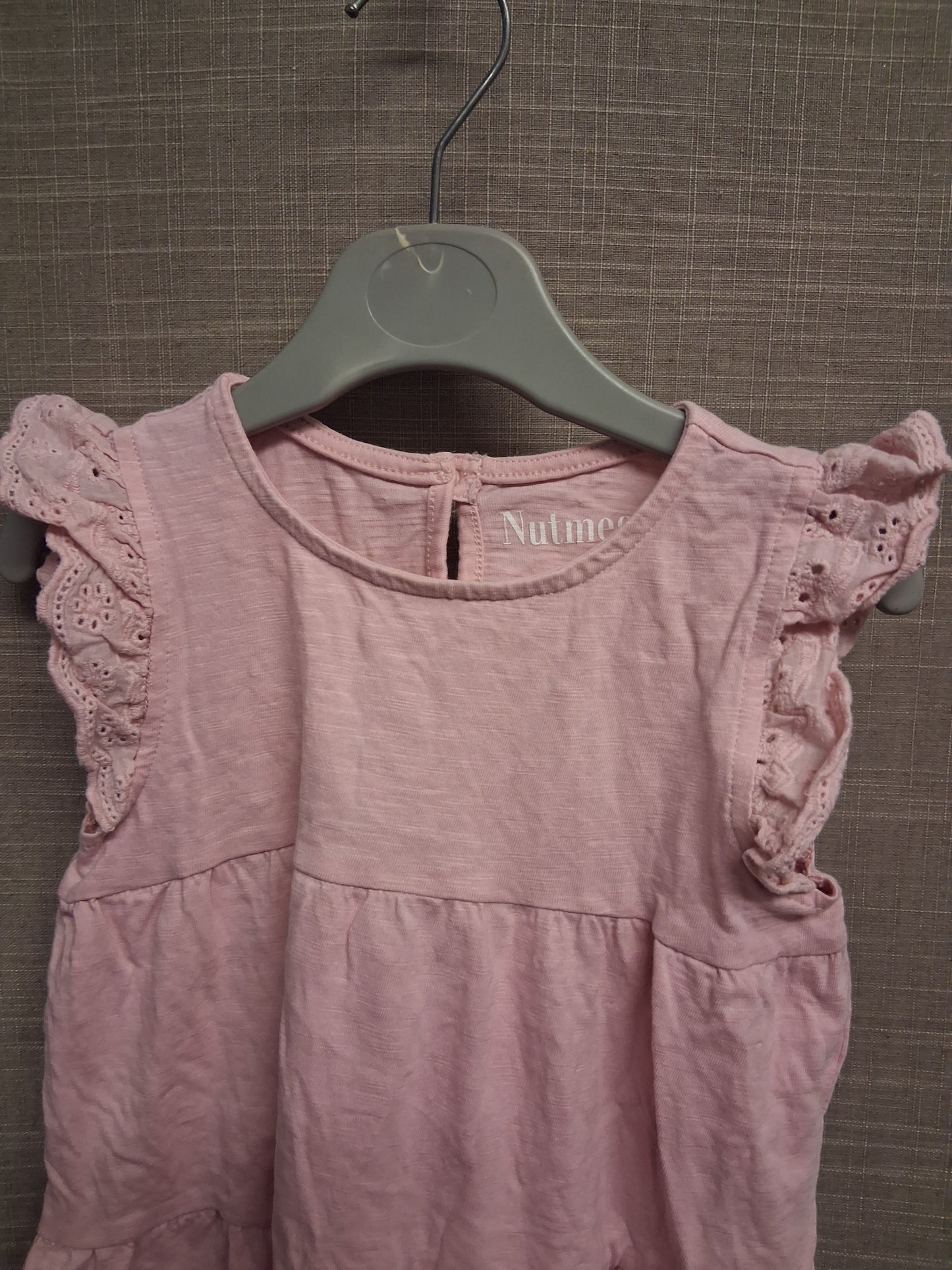 Nutmeg Girls Pink Tiered Jersey Dress Sleeveless Age 2-3 Years