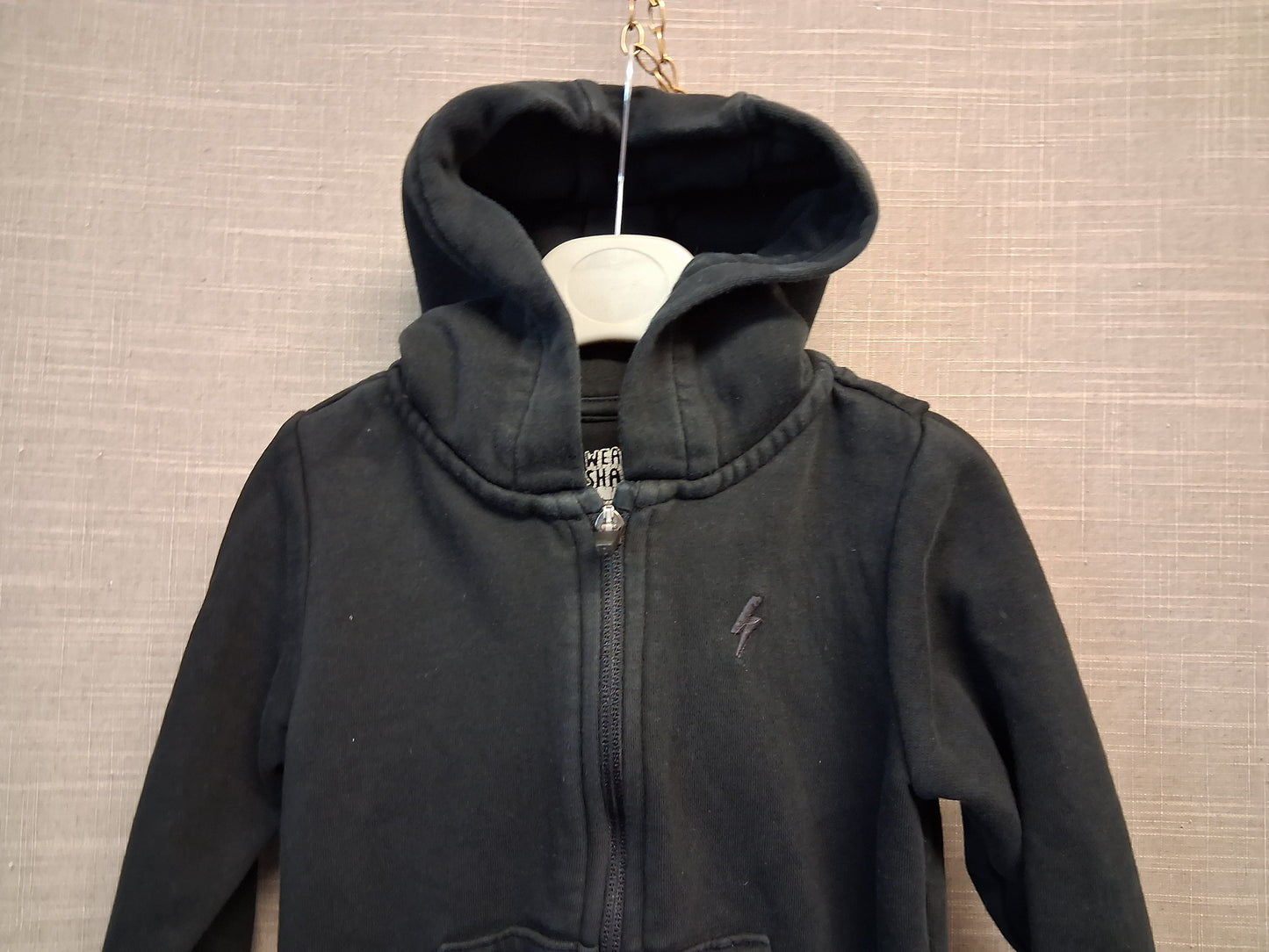 F&F Black Boys Full Zip Hoodie Jacket Age 18-24 Months