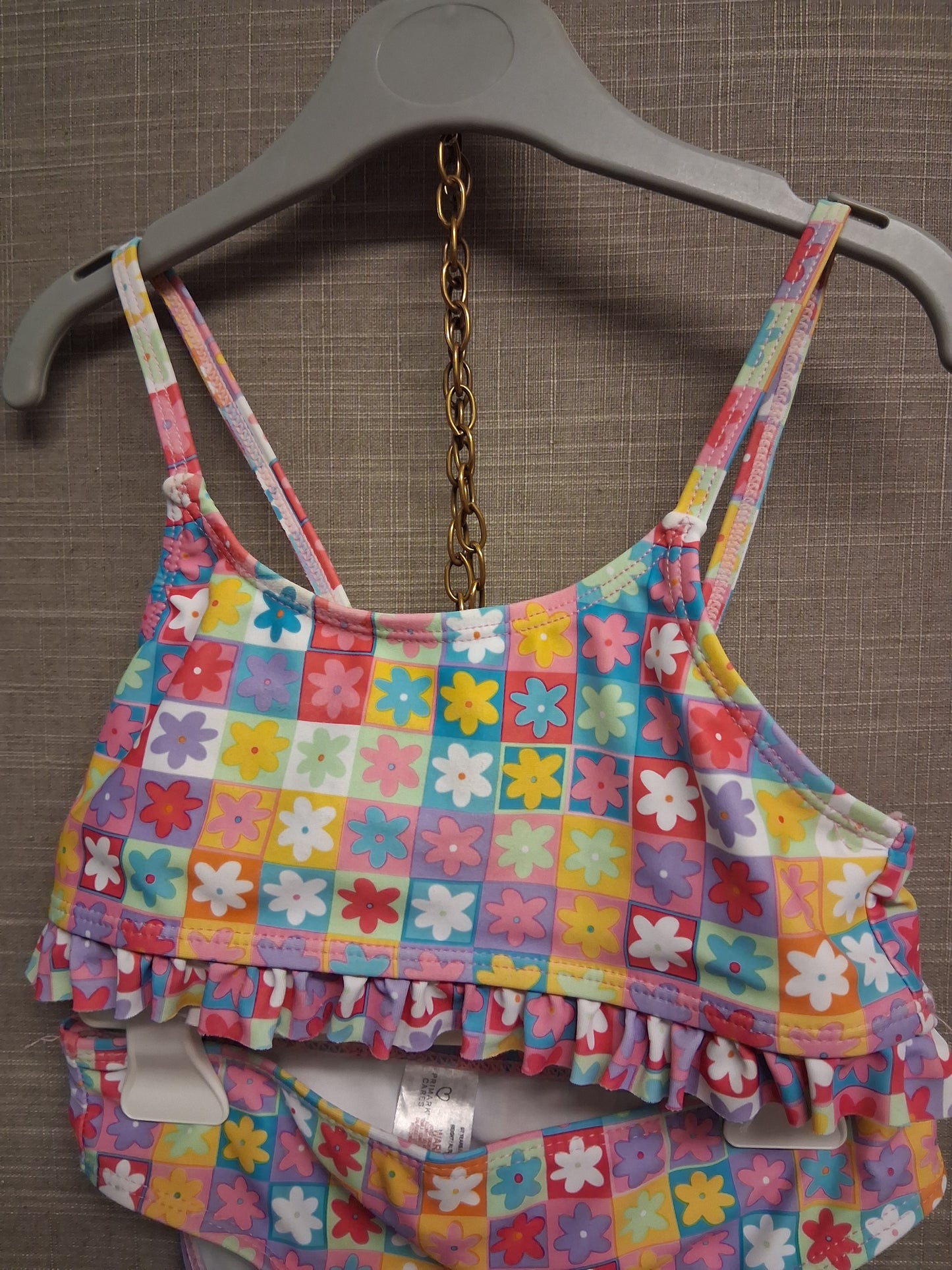 Primark Girls Multicolour Floral Bikini Set Swimwear Age 6-7 Years