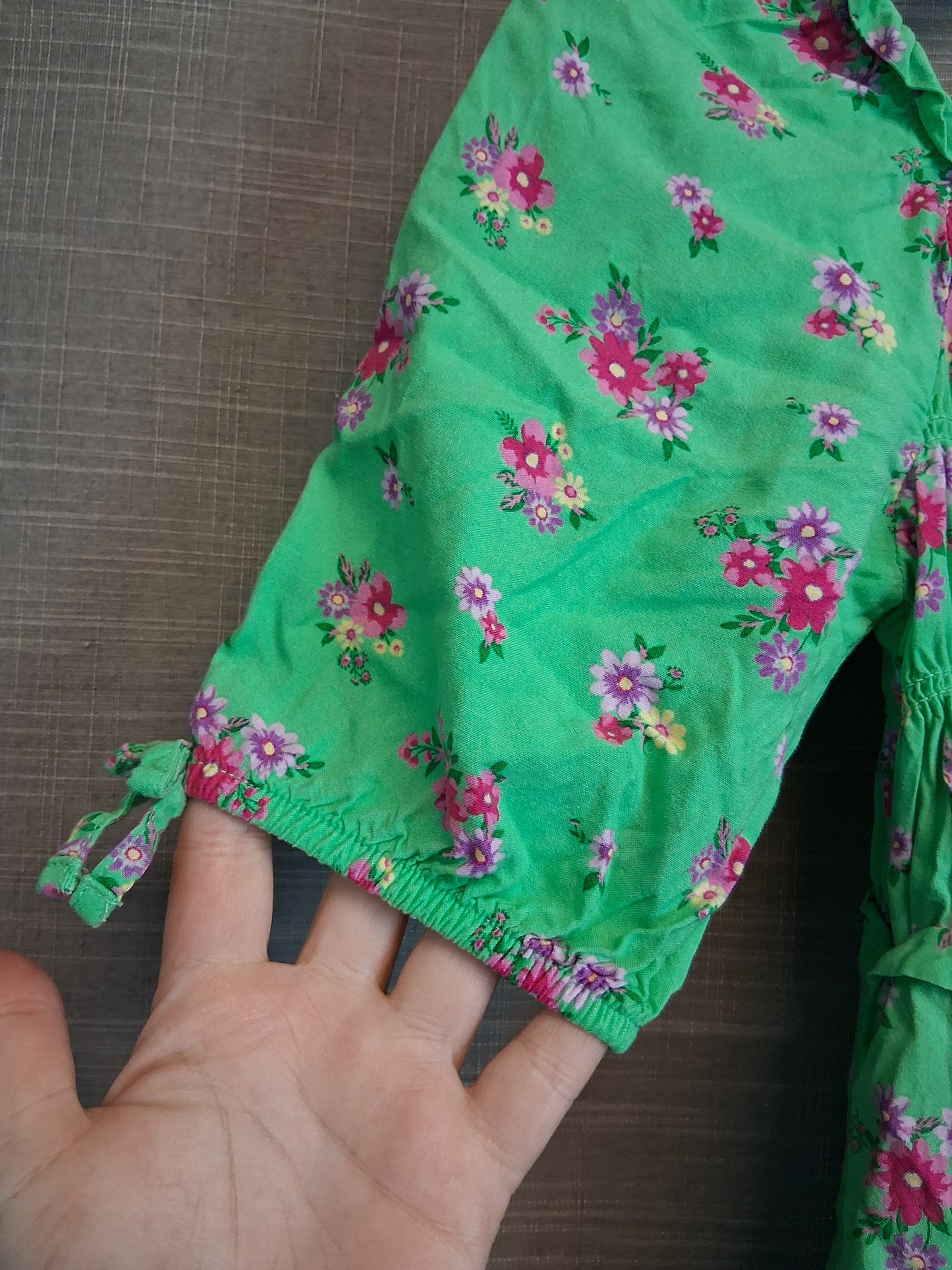 Next Girls Green Floral Tiered Dress Age 6 Years