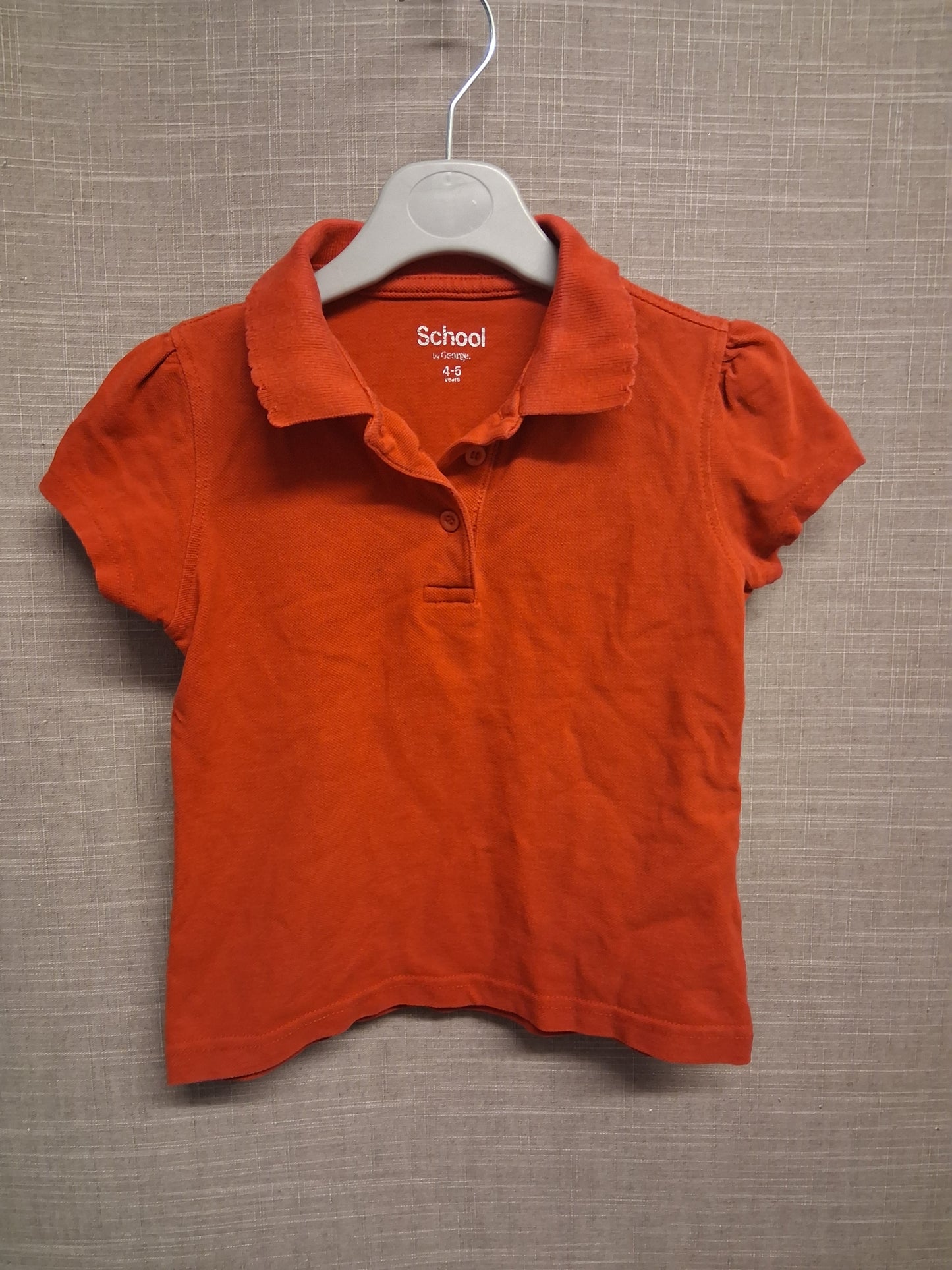 George Red Polo Neck School Uniform T-Shirt Age 4-5 Years