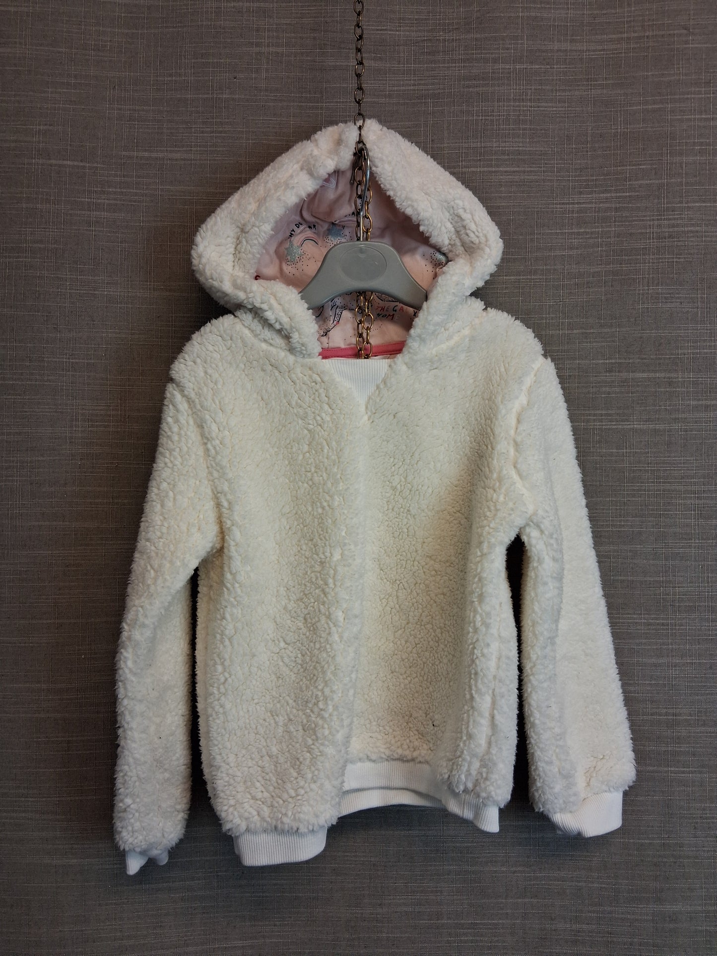 Marks & Spencer Girls Cream Plush Hoodie Age 5-6 Years