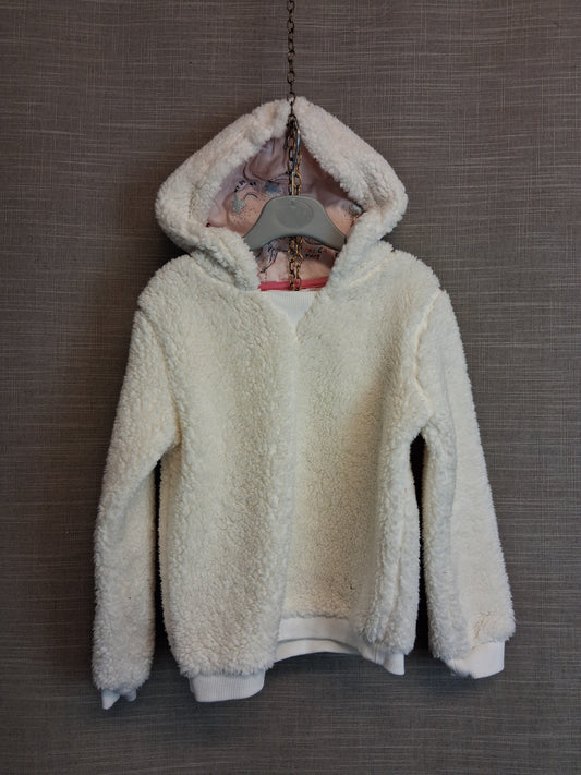 Marks & Spencer Girls Cream Plush Hoodie Age 5-6 Years