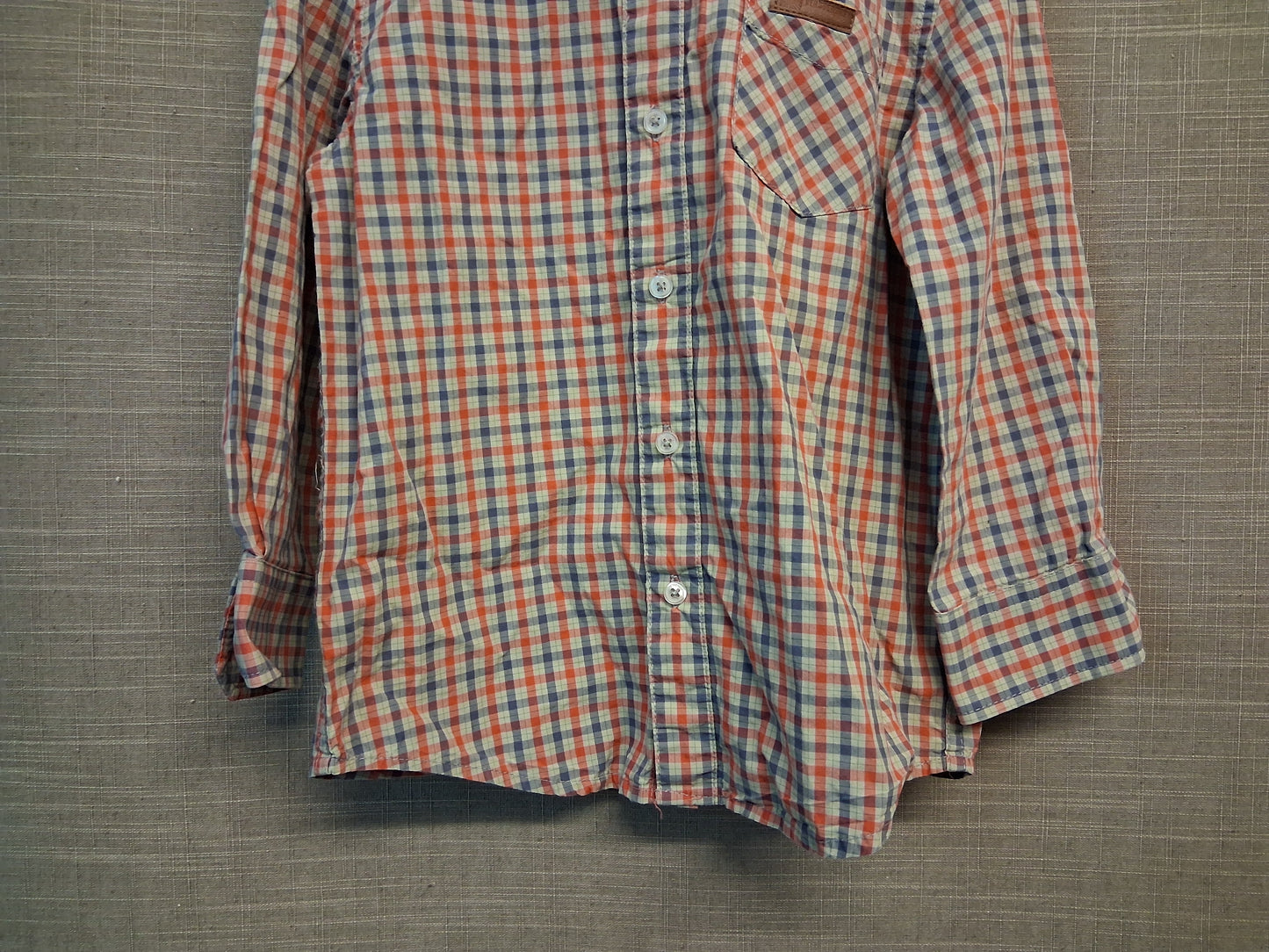Ben Sherman Boys Red Blue Check Long Sleeve Shirt Age 5-6 Years