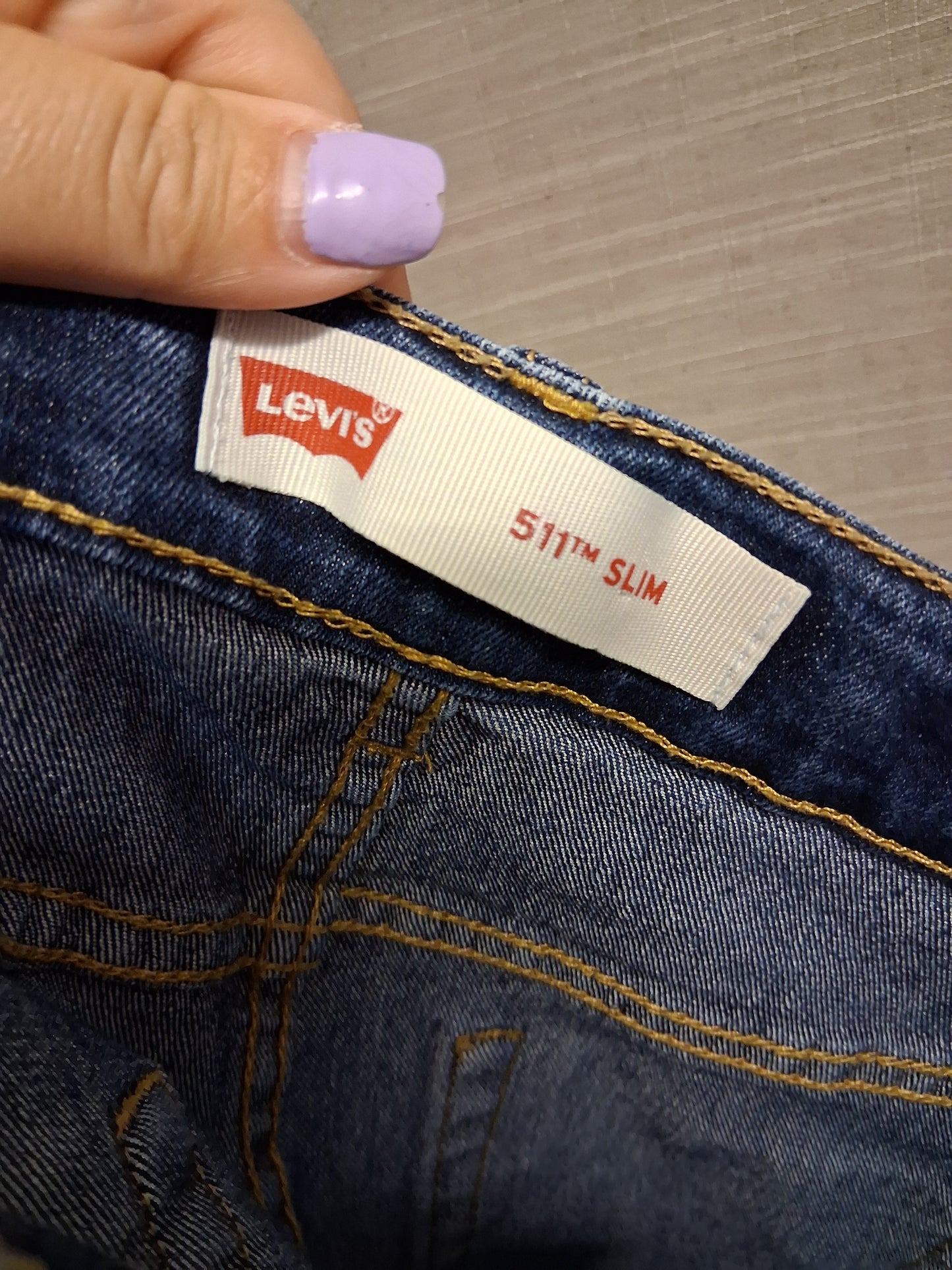 Levis 511 Slim Leg Boys Jeans Darkwash Adjustable Waist Age 12 Years