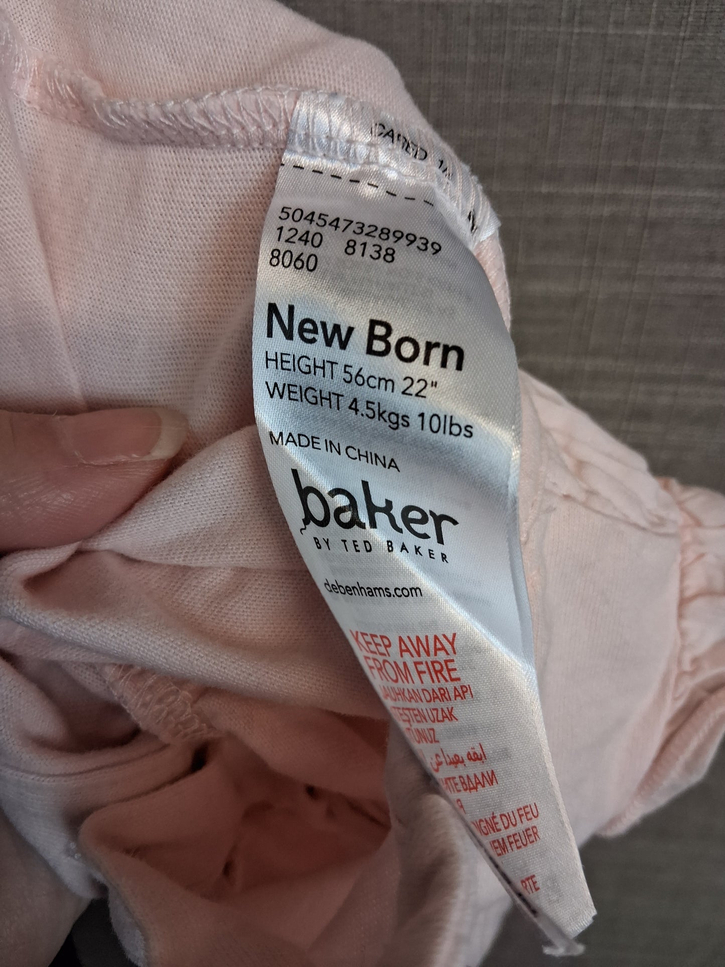 Ted Baker Girls Pale Pink Romper Jersey Mix Sleeveless Age Newborn