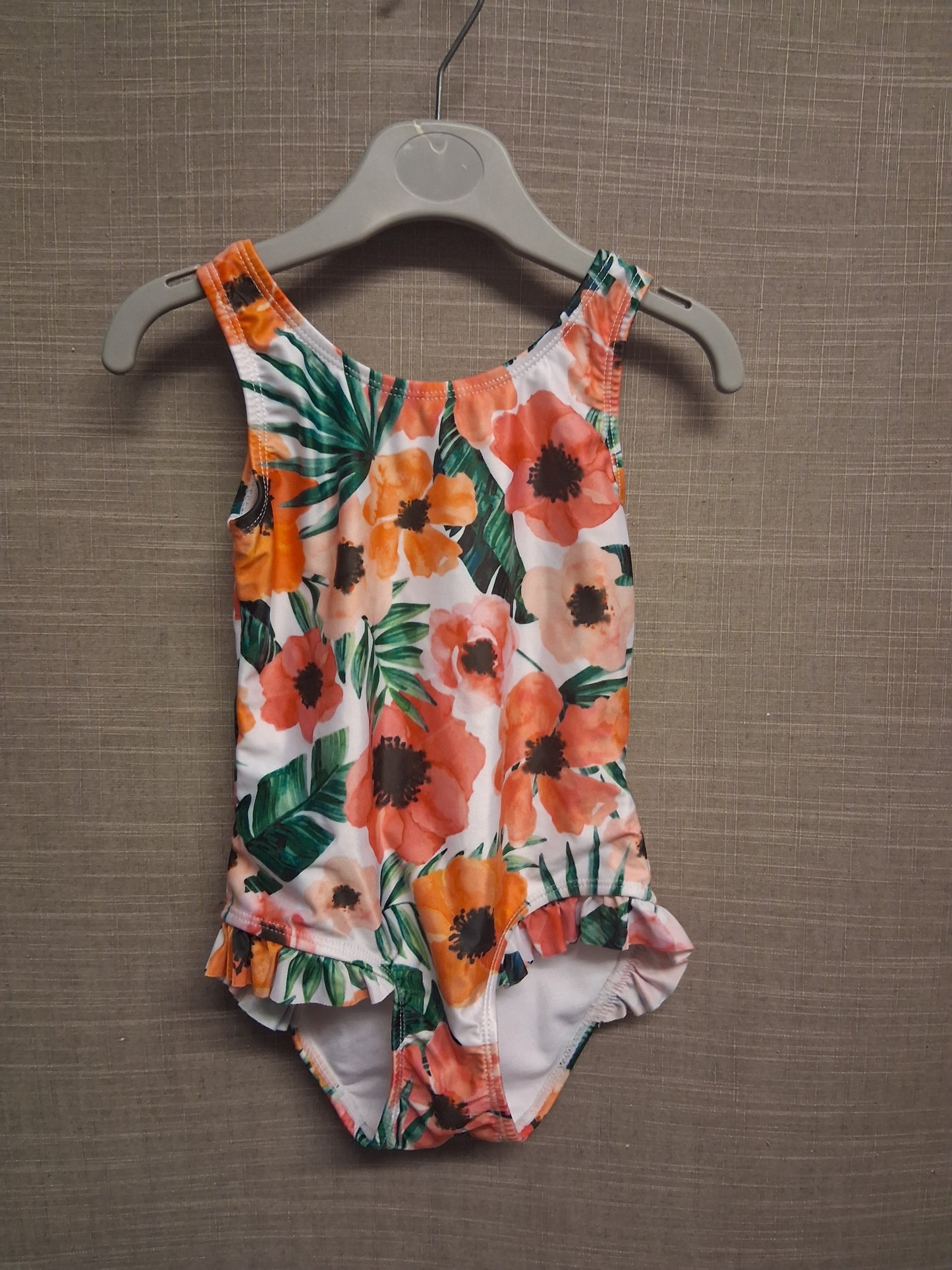 E-vie Angel Girls White Floral Swimsuit One Piece Age 3-4 Years