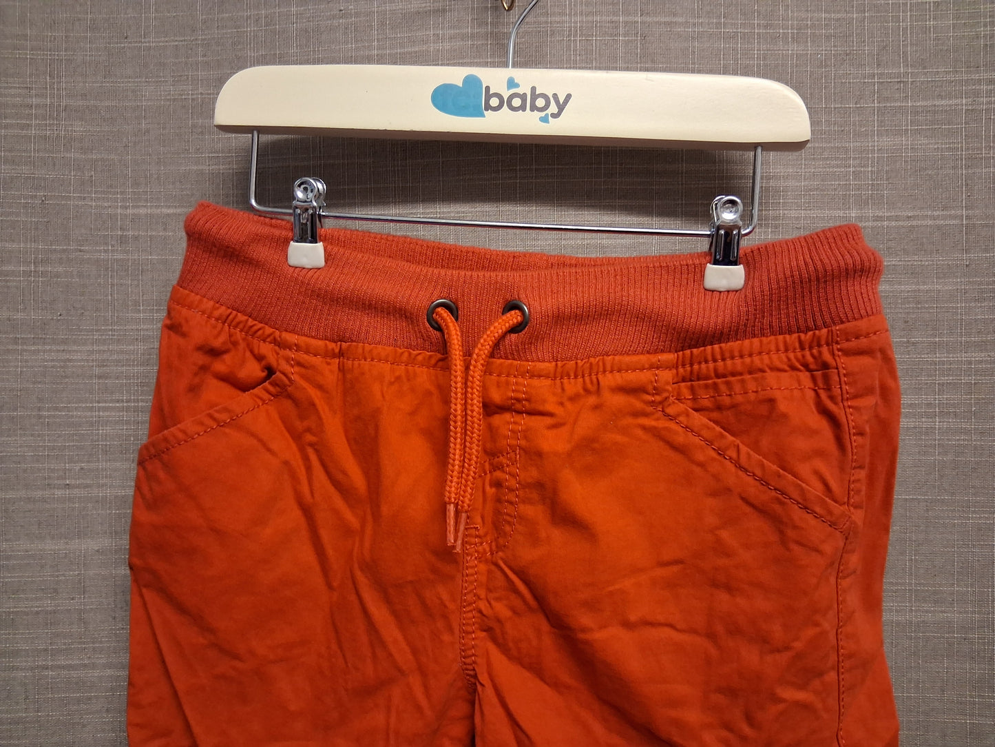 TU Boys Red Orange Shorts 100% Cotton Age 5-6 Years