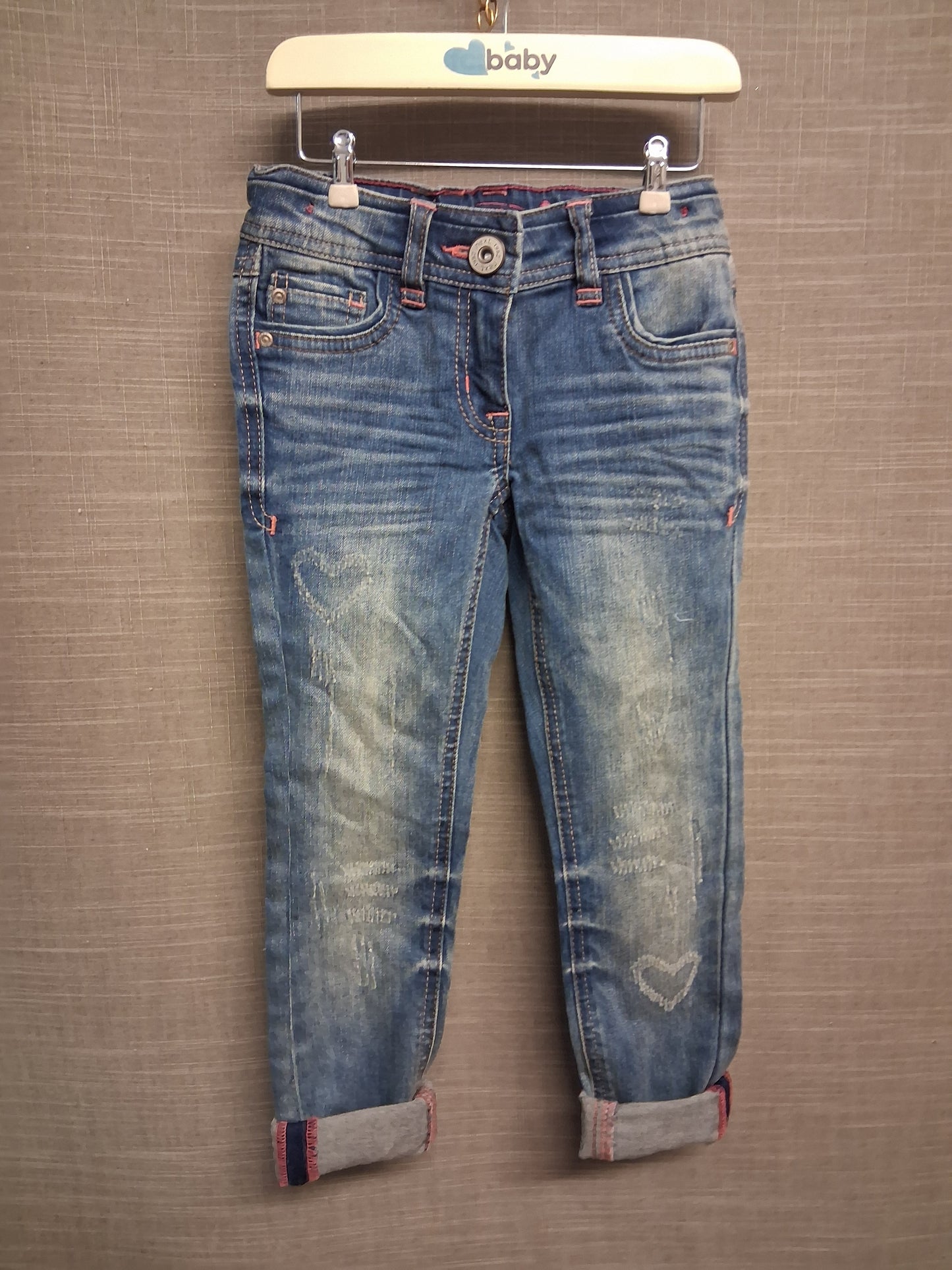Next Girls Blue Denim Jeans Distressed Age 6 Years