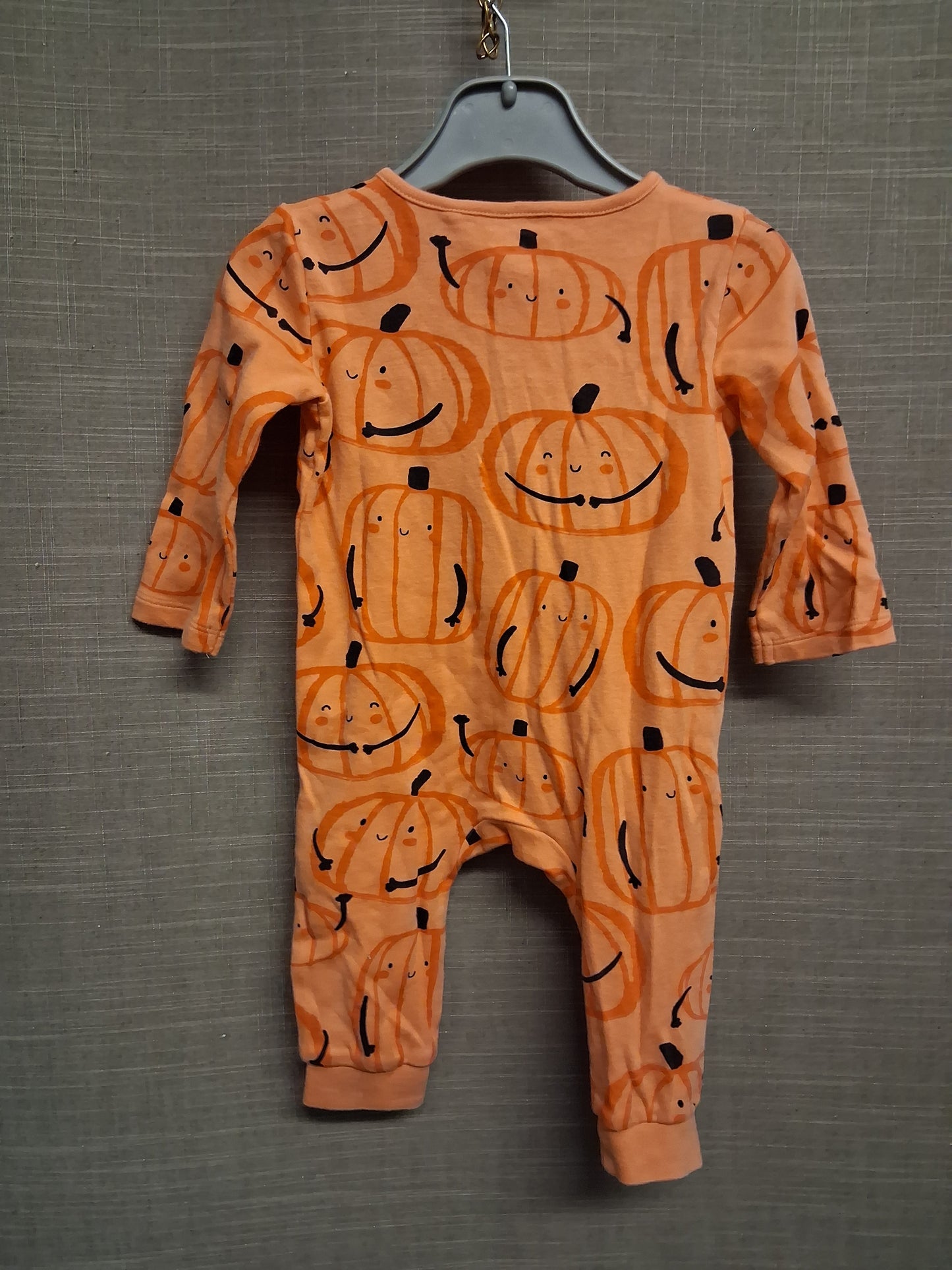 F&F Baby Halloween Pumpkin Theme Sleepsuit Romper Orange Age 6-9 Months
