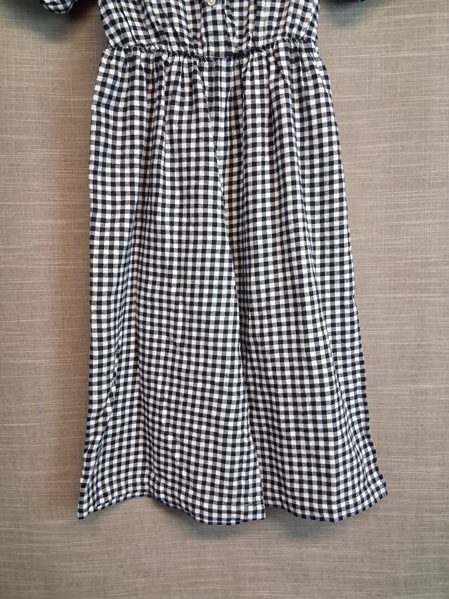 Nutmeg Girls Black White Check Jumpsuit Ankle length Age 7-8 Years