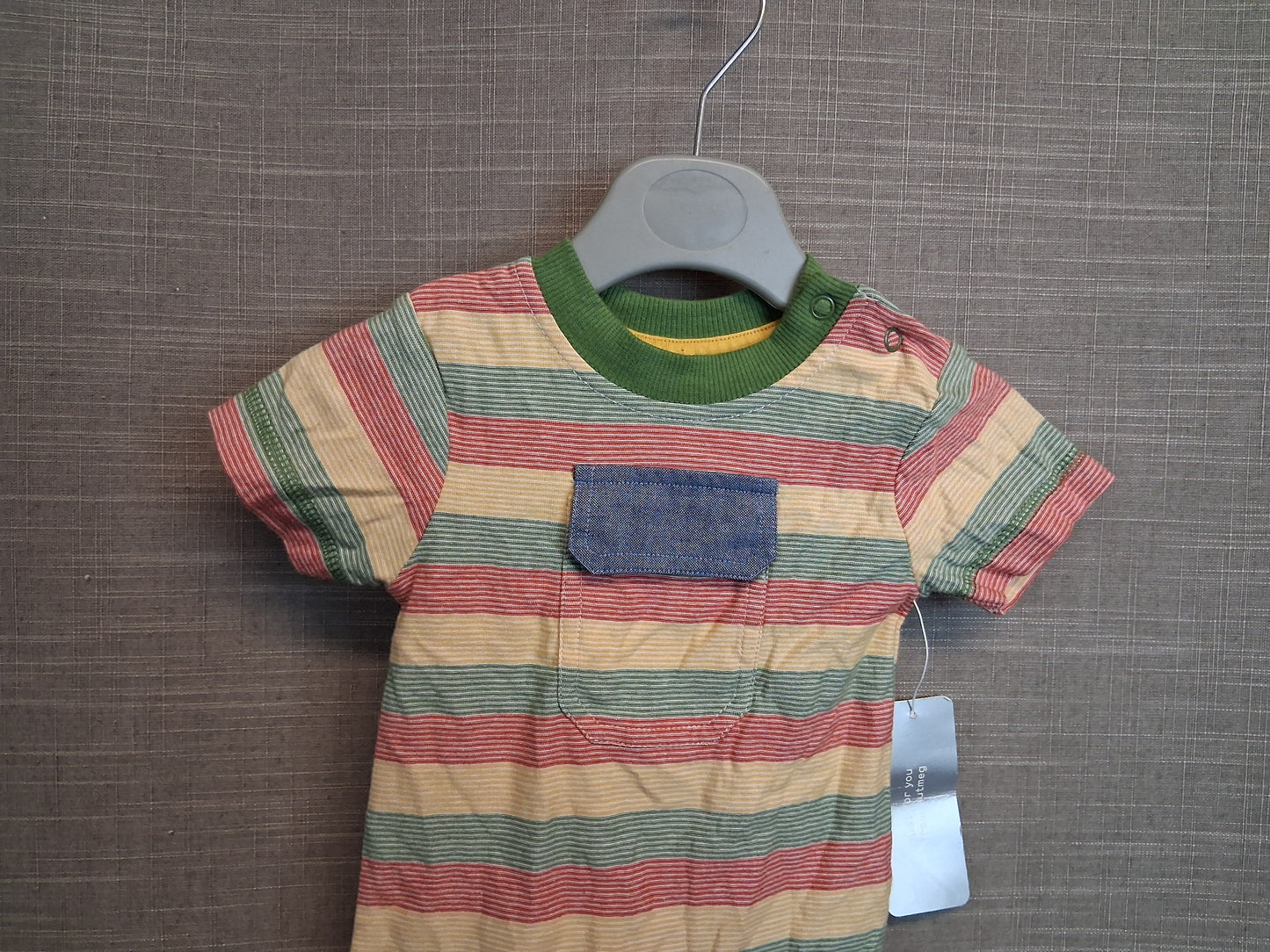 Nutmeg Boys Multicolour Striped Romper Age 0-3 Months New