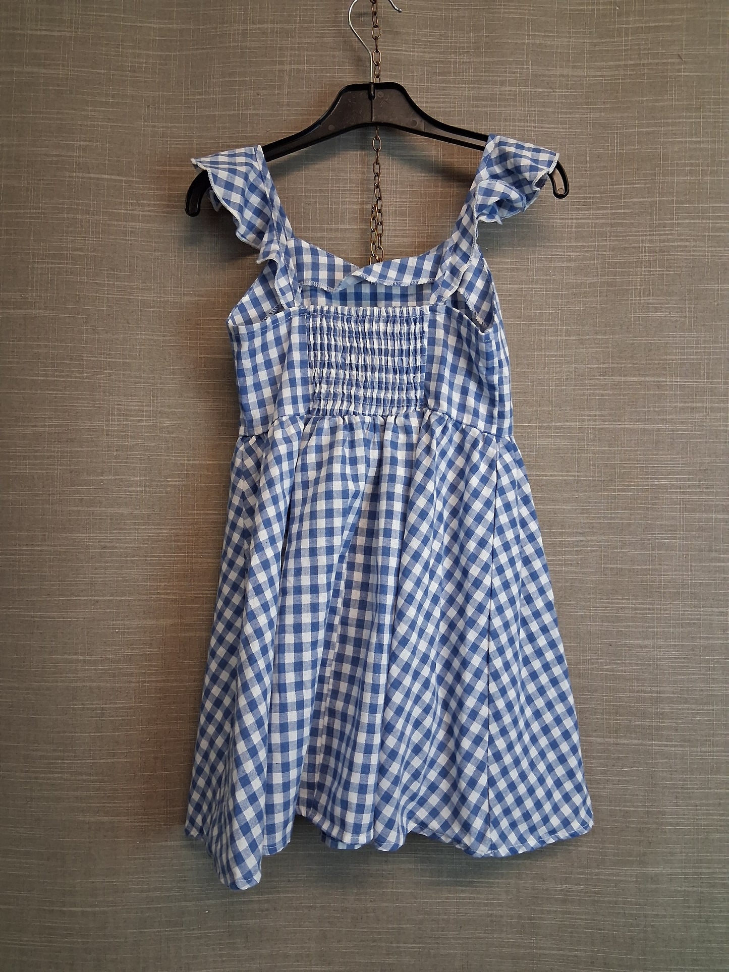 Shein Girls Blue White Gingham Dress Age 8 Years