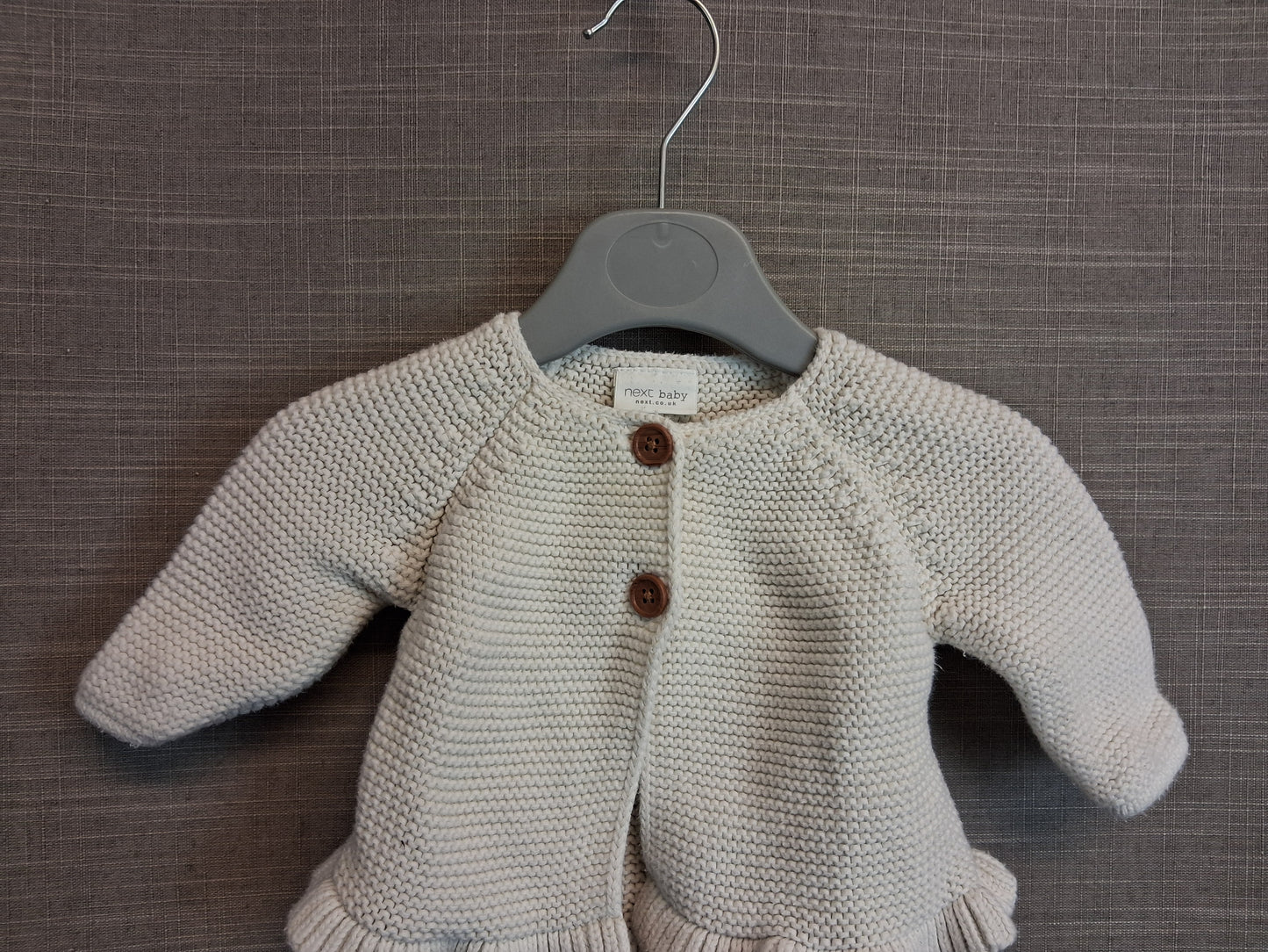 Next Girls White Knitted Cardigan Age 0-3 Months