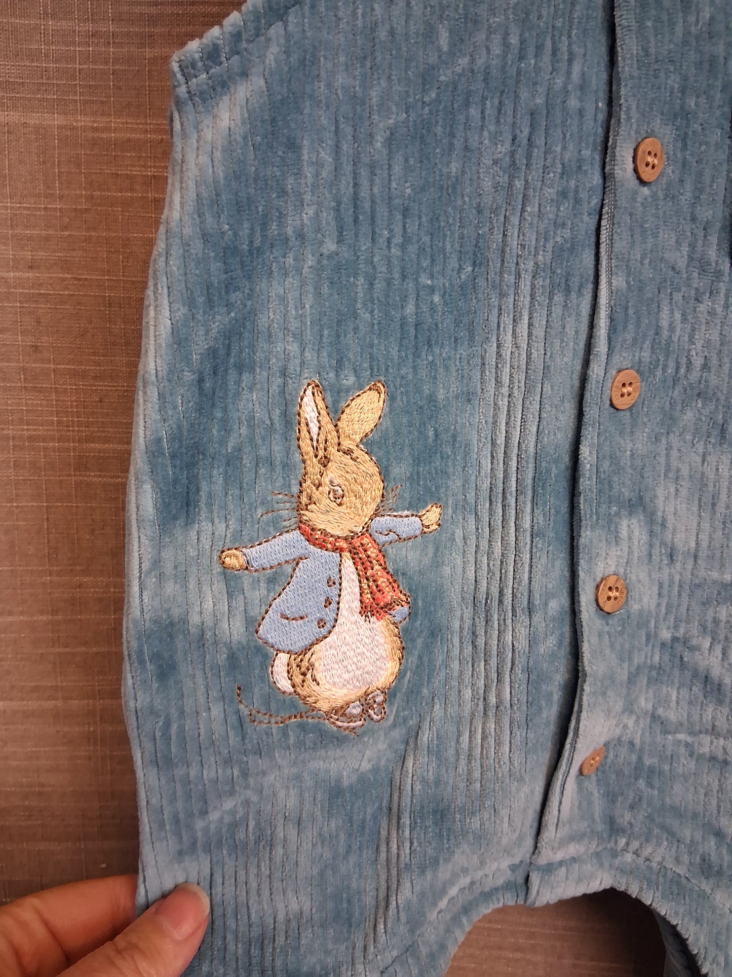 Peter Rabbit Blue Velour Romper One Piece Age First Size
