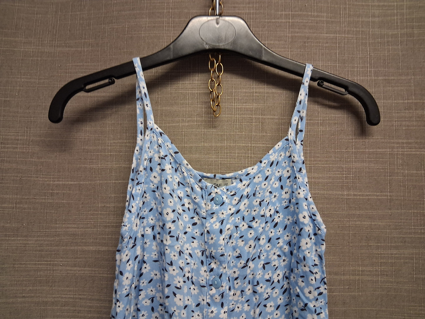 F&F Girls Blue Floral Sundress Button Front Lightweight Age 6-7 Years