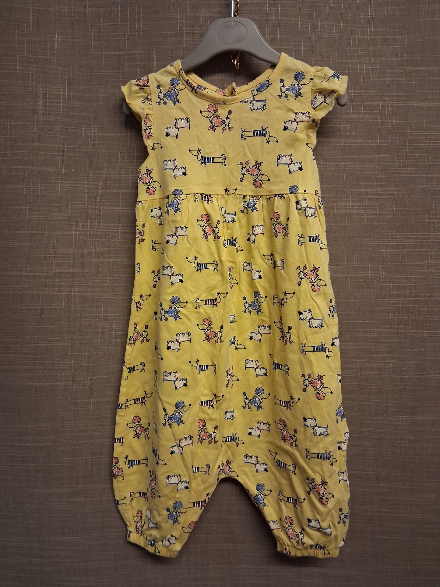 Nutmeg Girls Romper Yellow Dog Theme Age 2-3 Years