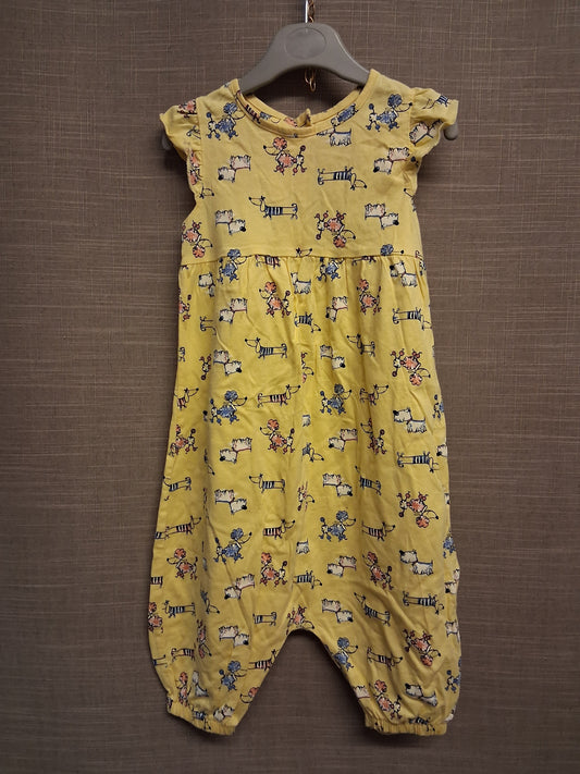 Nutmeg Girls Romper Yellow Dog Theme Age 2-3 Years