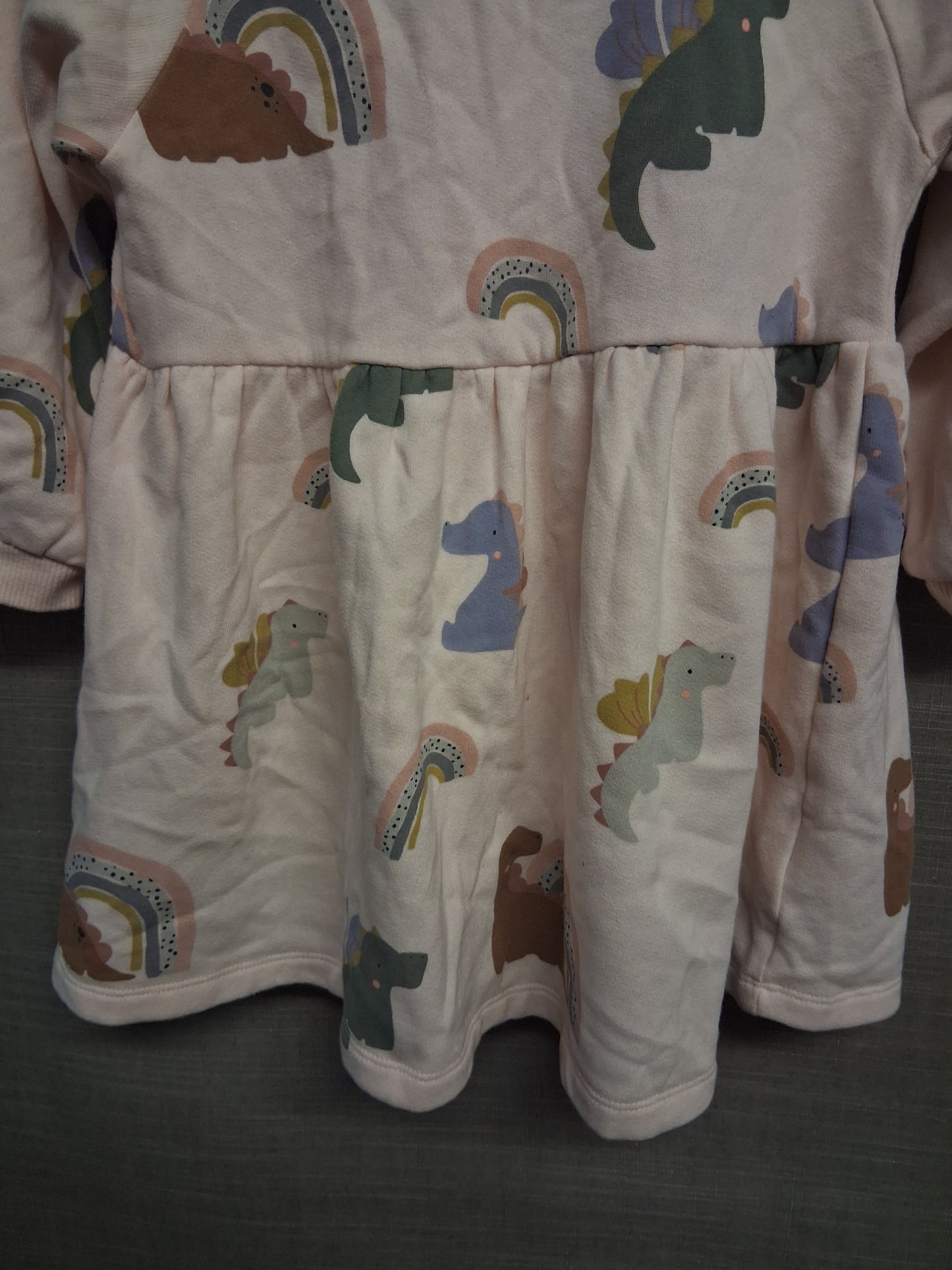 Next Girls Dragon Jumper Sweater Dress Cream Age 4-5 Years