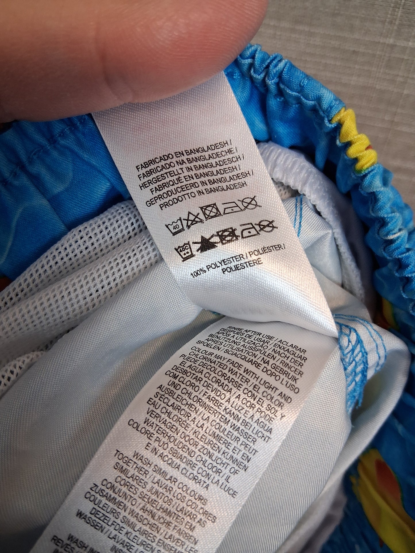 Primark Boys Swim Shorts Blue Duck Print Age 4-5 Years