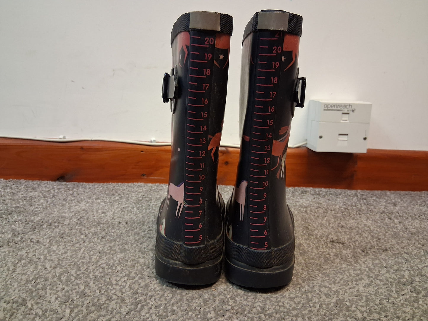 Joules Girls Blue Horse Theme Wellingtons Age 13 Years