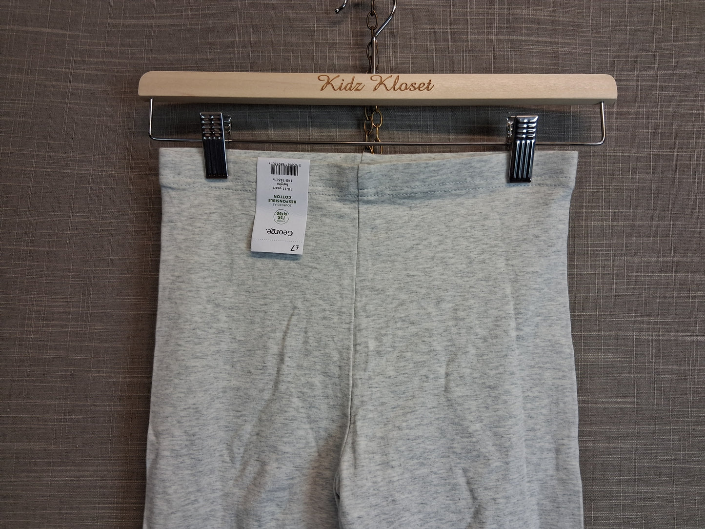 George Girls Grey Jersey 3/4 Leggings Age 10-11 Years New