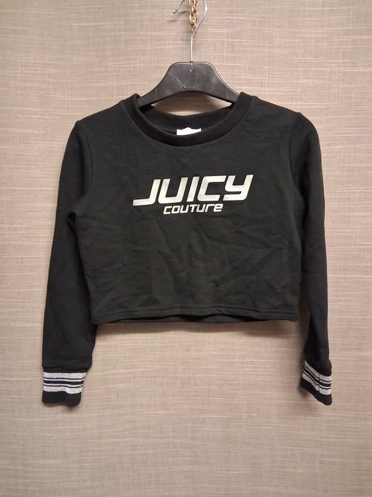 Juicy Couture Girls Black Cropped Sweater Long Sleeve Age 7/8 years